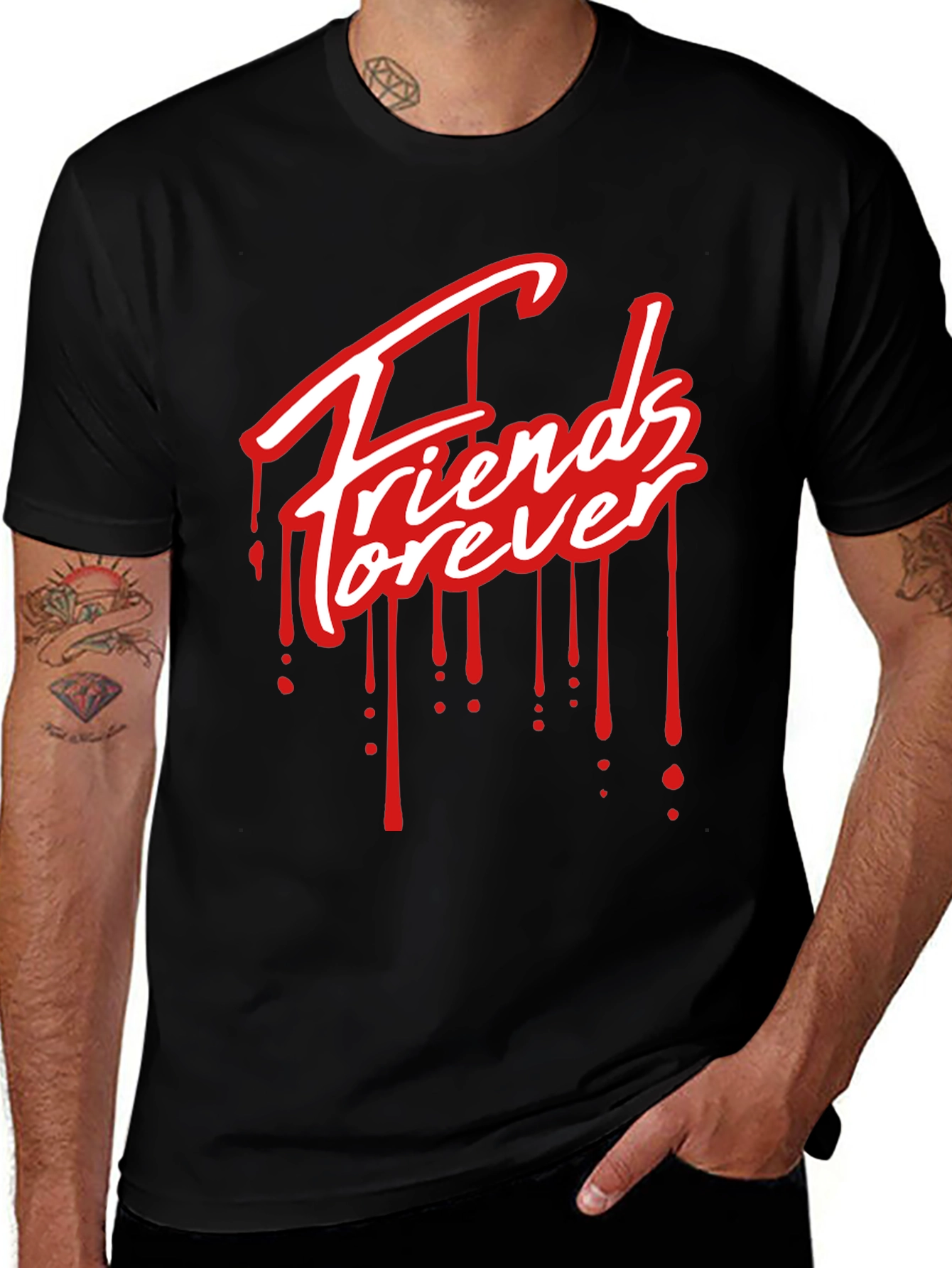 Variant 7 of Friends Forever Graphic Print Crew Neck T-Shirt