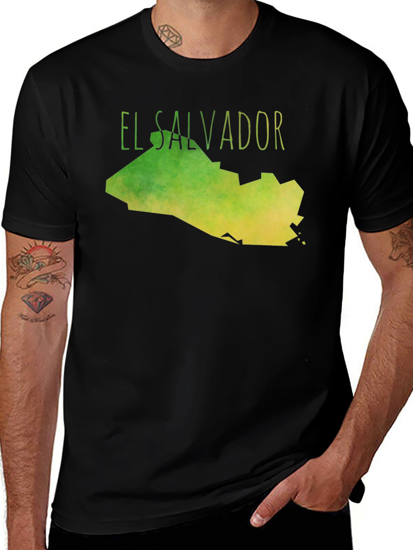Variant 5 of El Salvador Map Graphic Tee - Soft Cotton Crew Neck