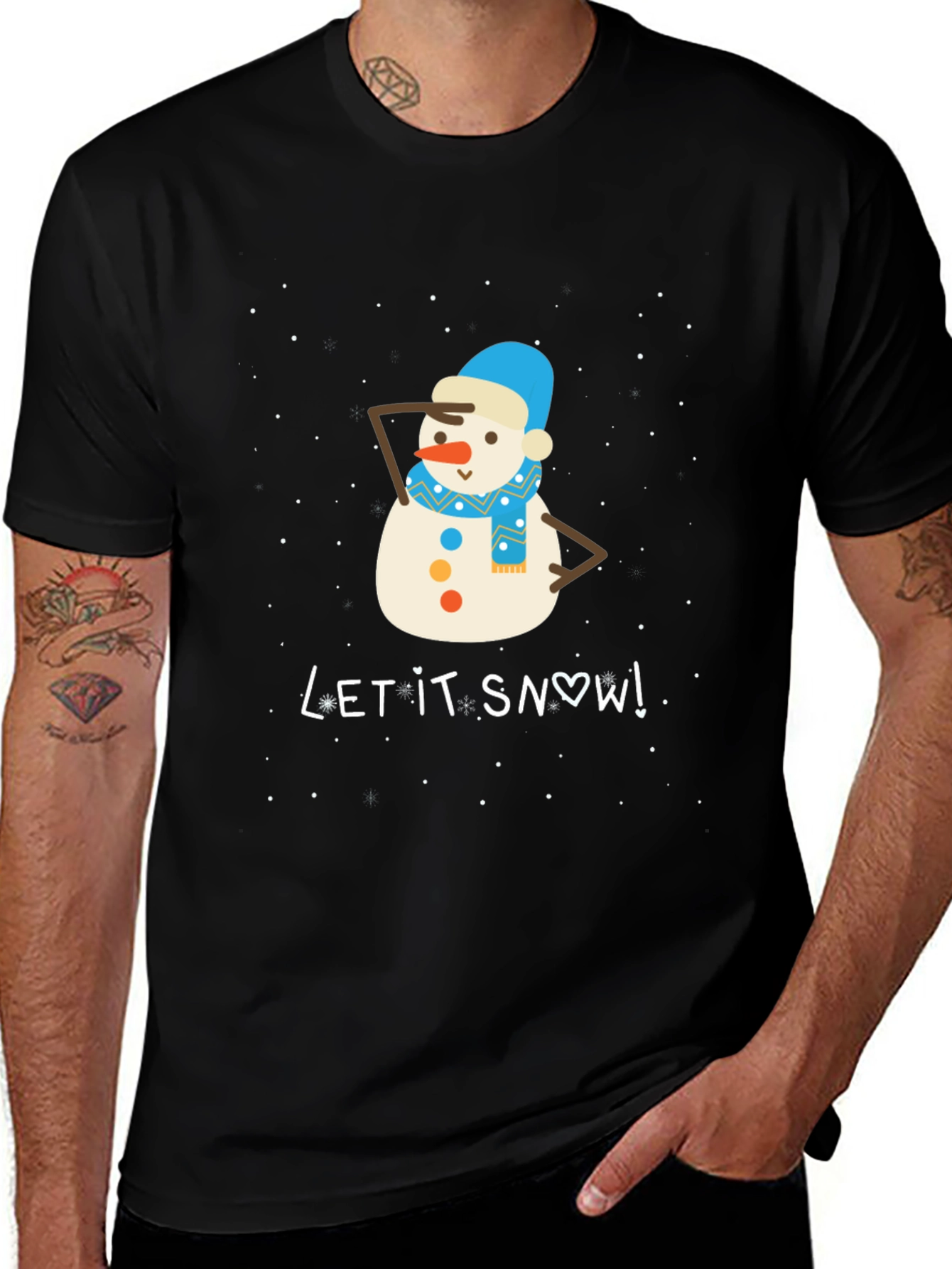 Variant 14 of Let It Snow! Fun Snowman Graphic T-Shirt