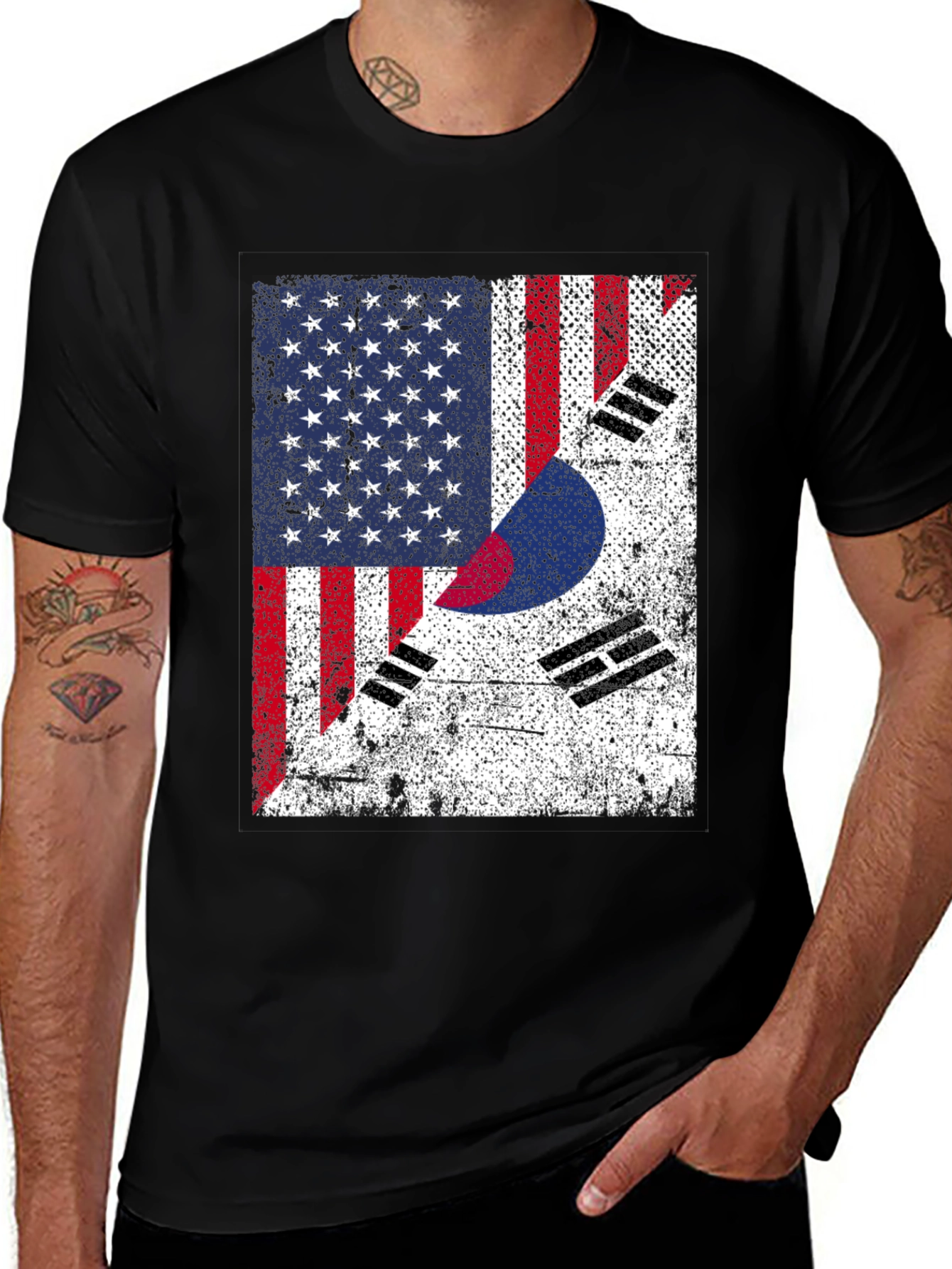 Variant 24 of USA South Korea Flag Graphic Tee