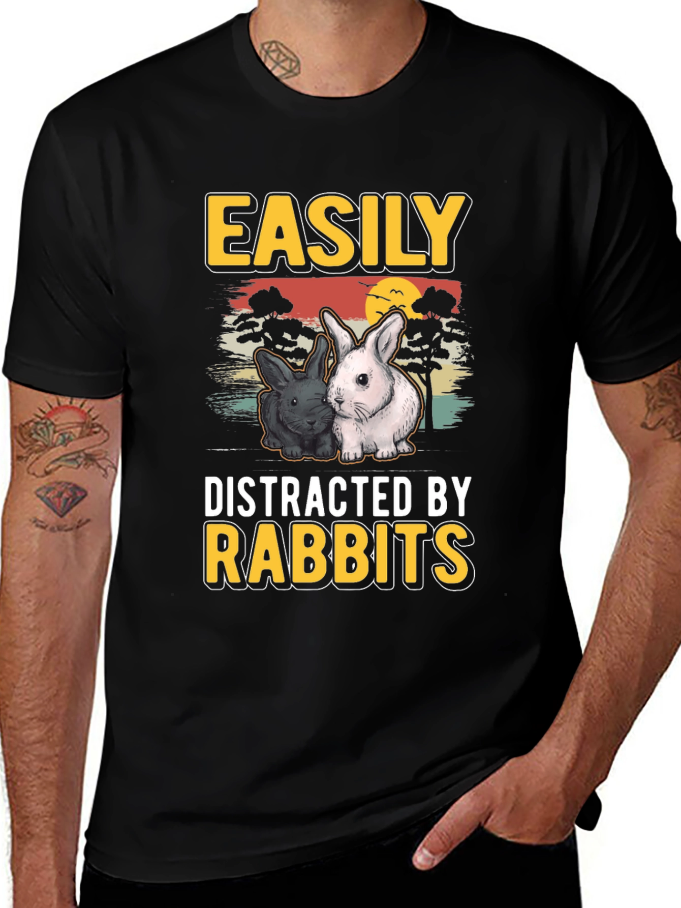 Variant 2 of Easily Distracted by Rabbits T-Shirt
