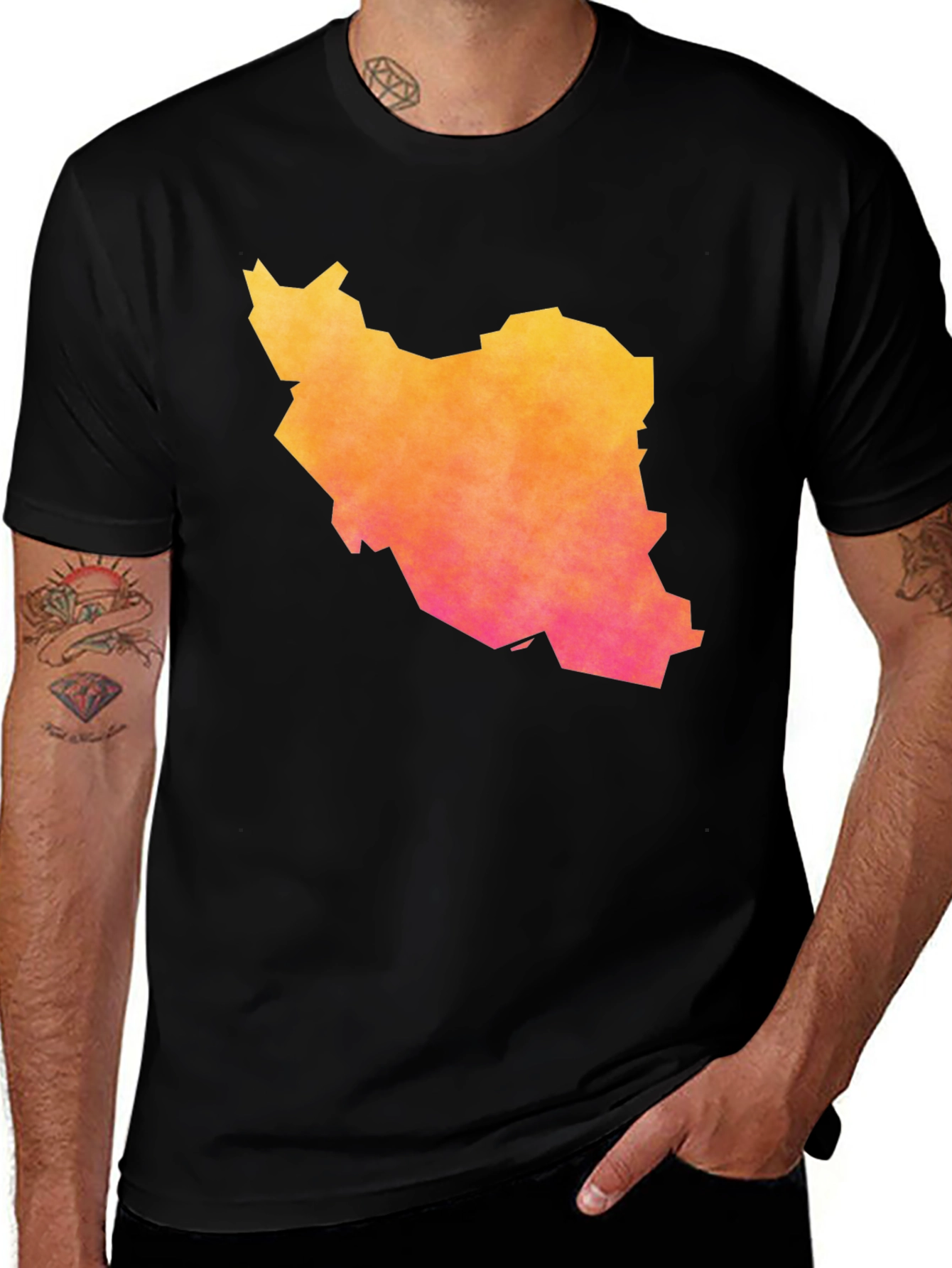 Iran Map T-Shirt - Gradient Country Outline Tee