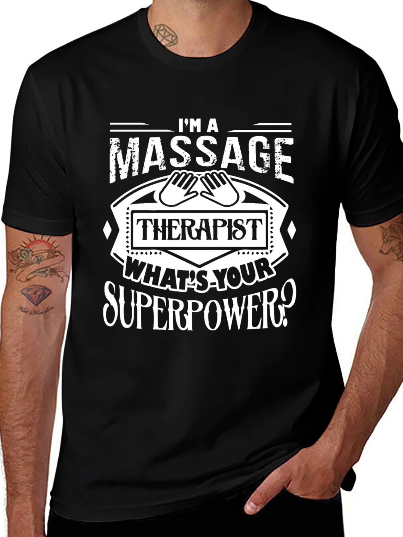 Variant 12 of Massage Therapist Superpower Graphic Tee