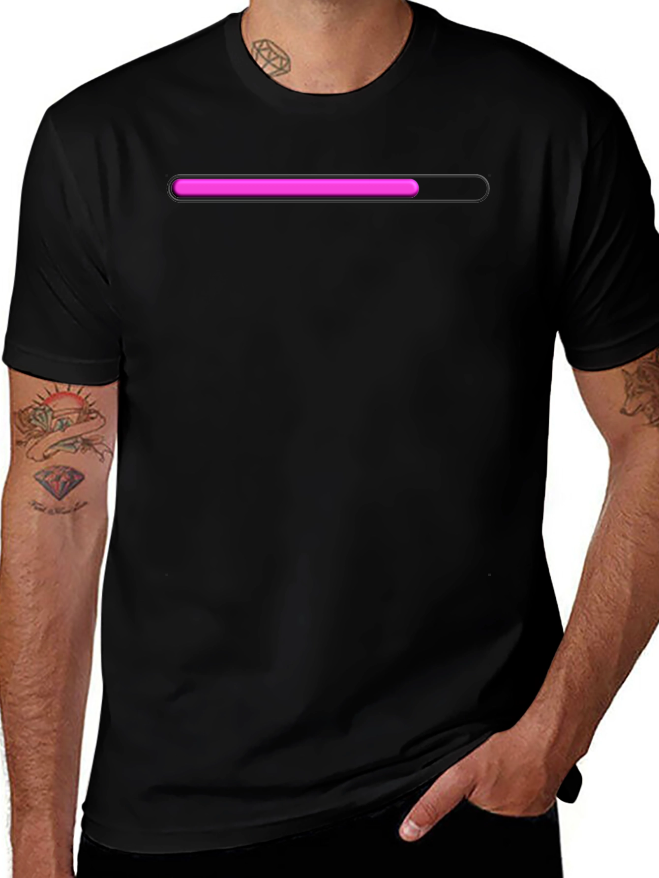 Loading Bar Black Tee - Trendy Graphic T-Shirt