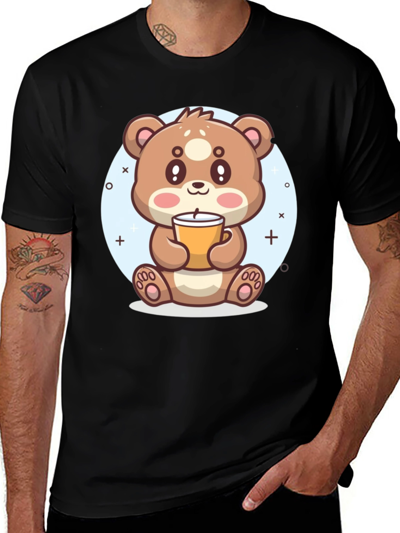 Variant 5 of Cute Bear Drinking Coffee T-Shirt