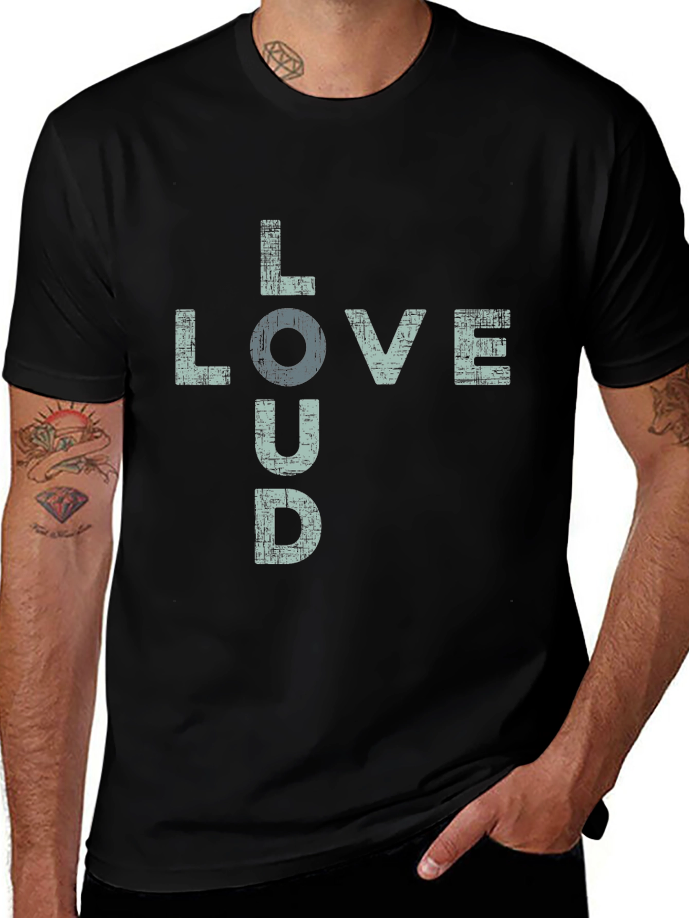 Variant 15 of Love Loud Graphic Tee - Black Casual T-Shirt