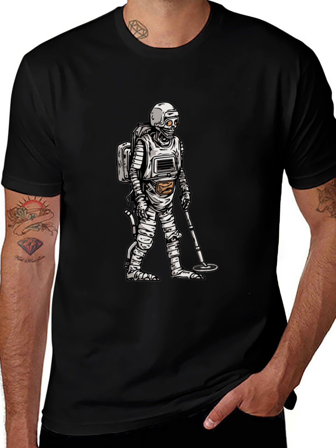 Variant 28 of Skeleton Astronaut Mummy Black T-Shirt