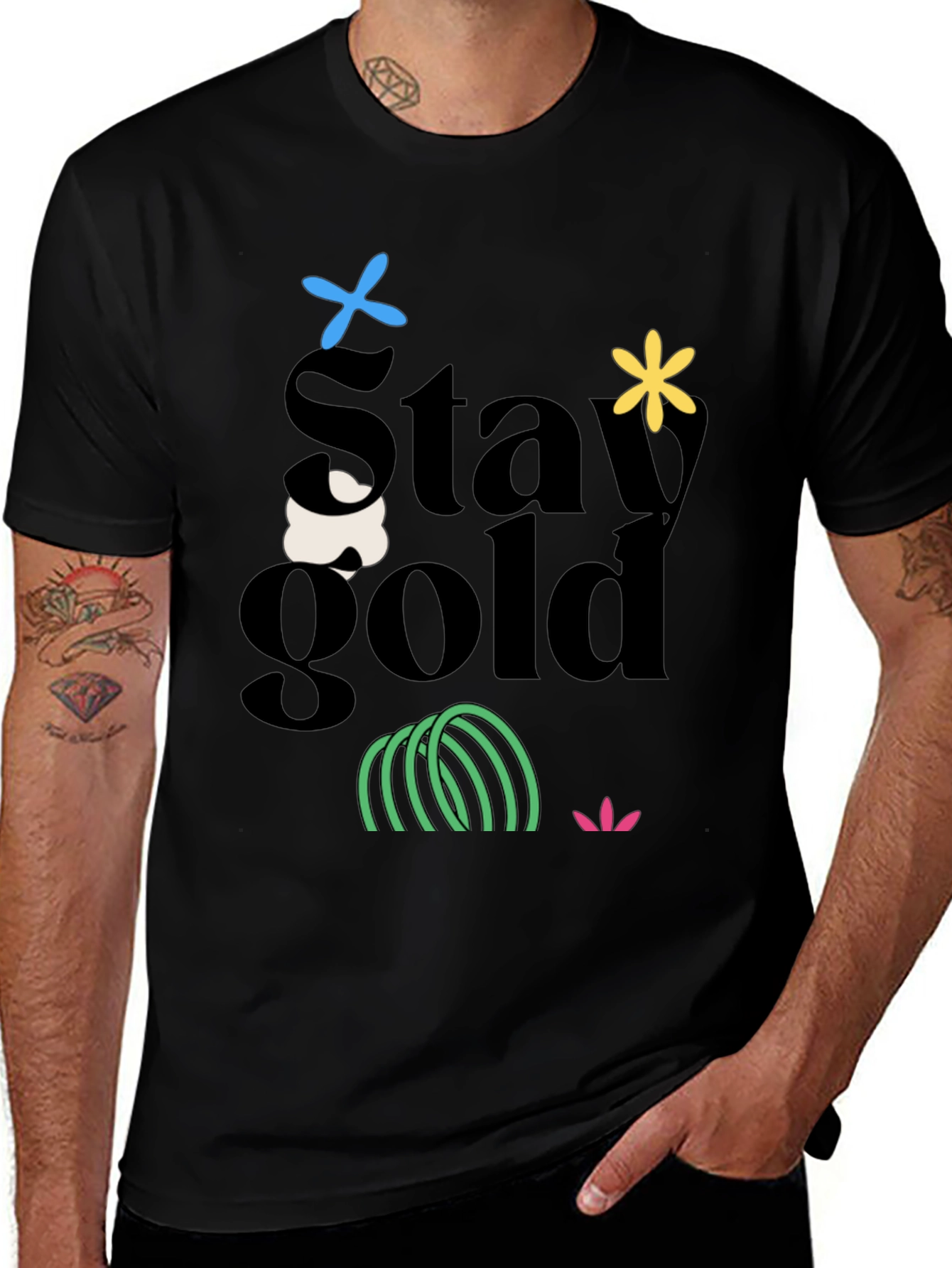 Stay Gold Graphic Tee - Trendy Unisex T-Shirt