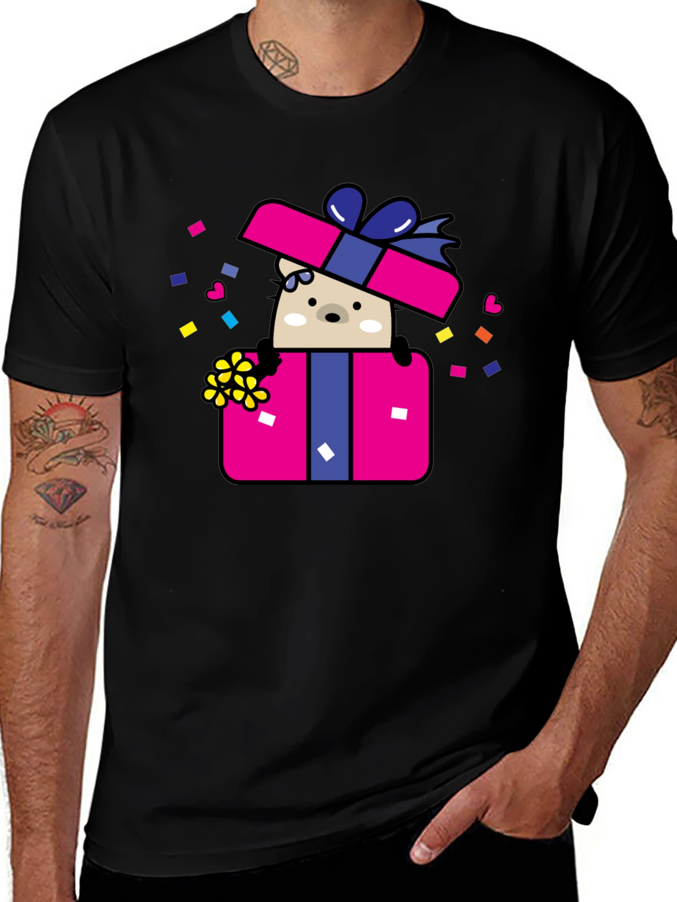 Variant 10 of Bear in Gift Box Graphic Tee