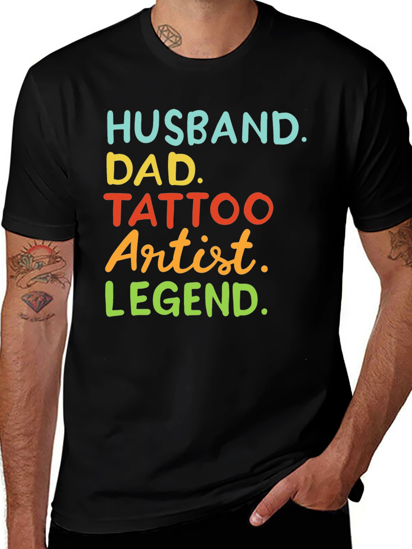 Variant 11 of Husband Dad Tattoo Artist Legend T-Shirt