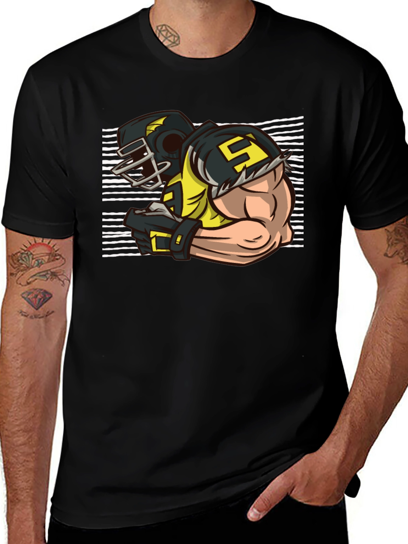 Football Player Graphic T-Shirt