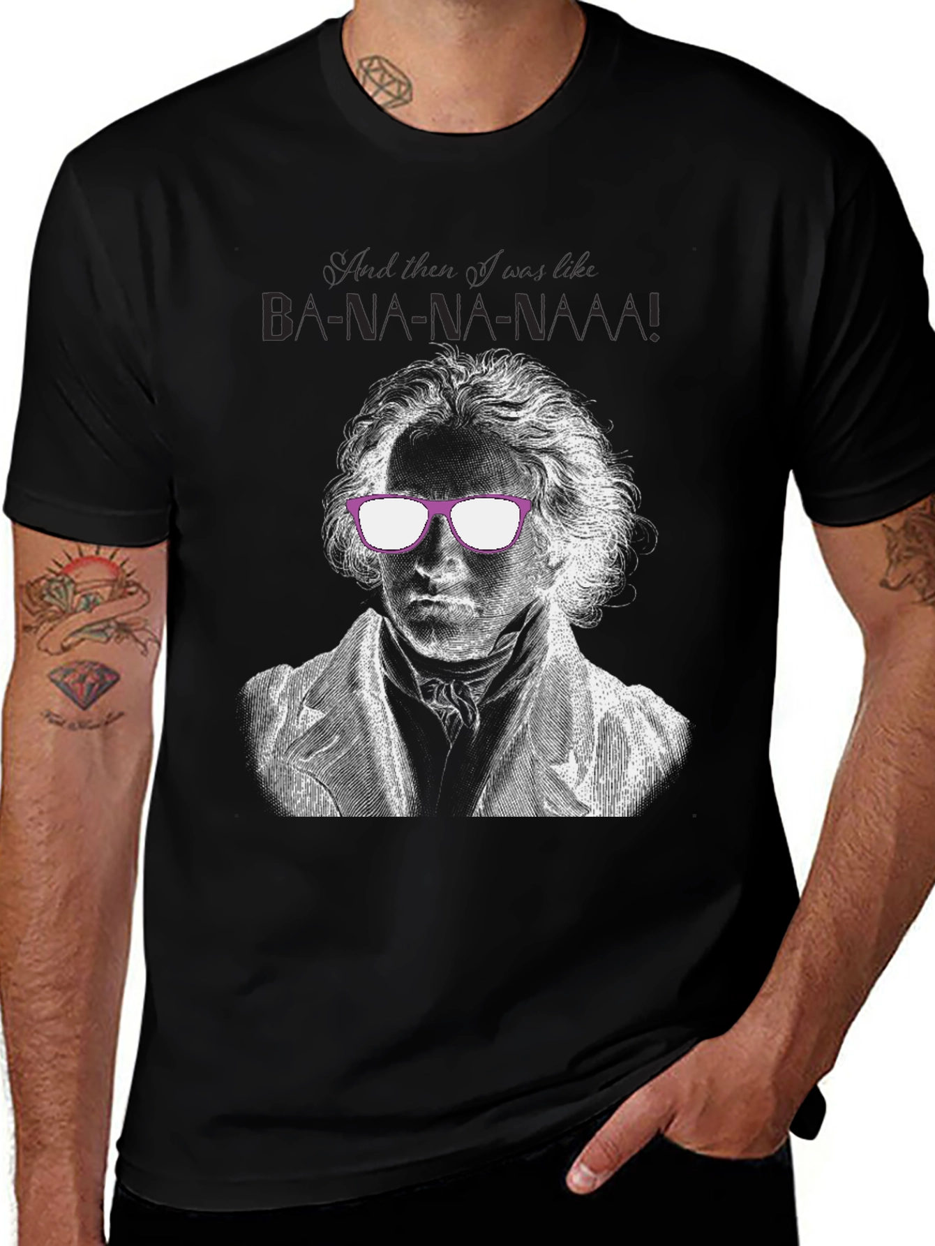 Variant 2 of Beethoven Banana Funny Graphic T-Shirt