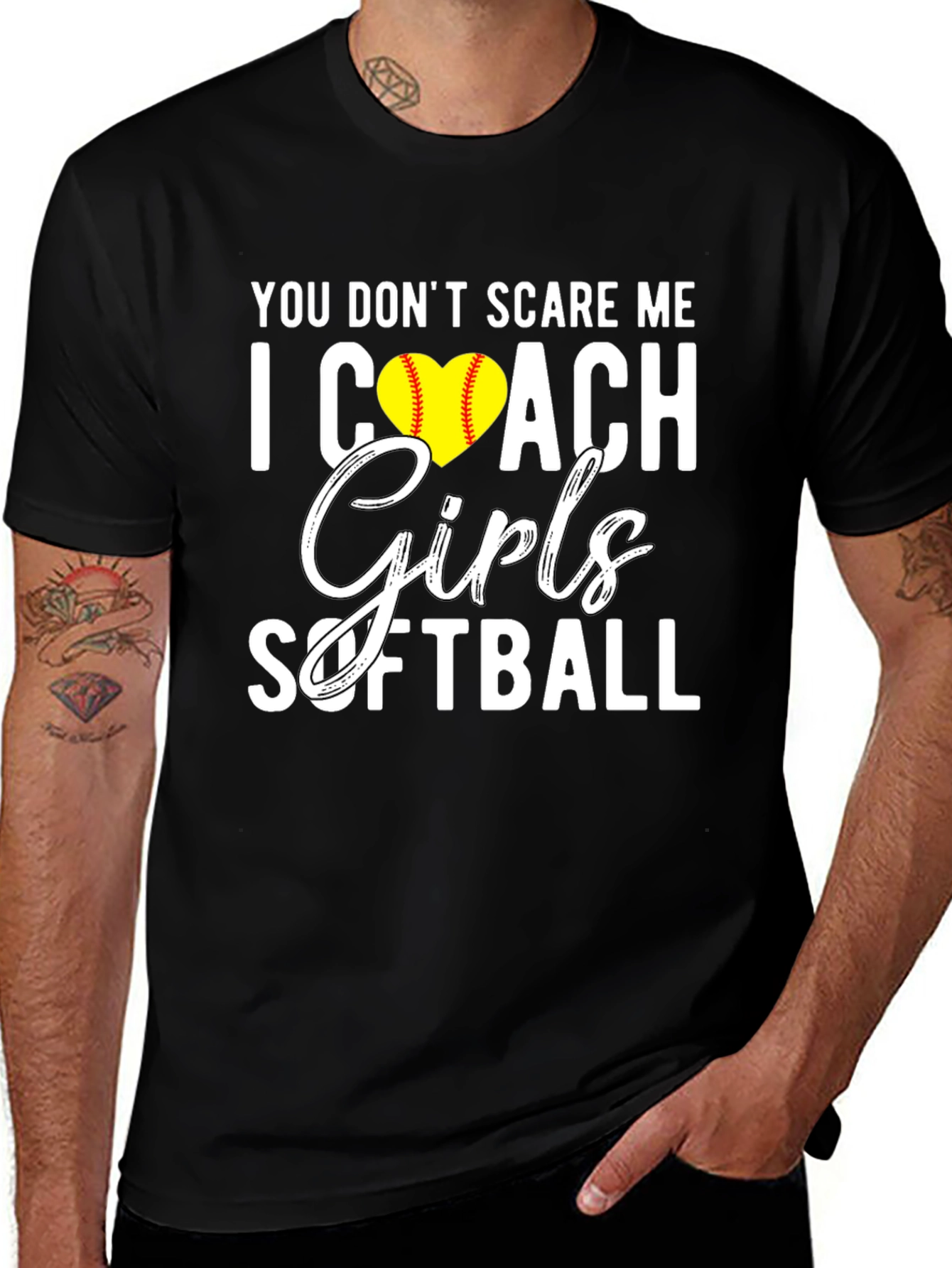 Variant 21 of You Don't Scare Me I Coach Girls Softball T-Shirt