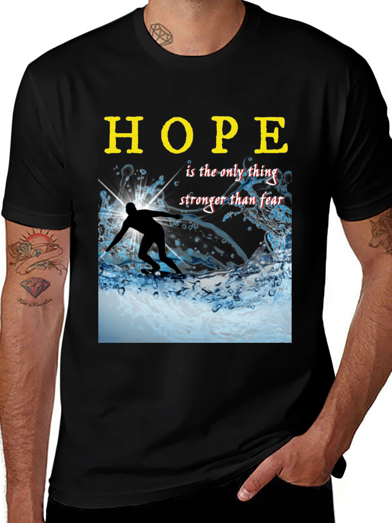 Variant 21 of Hope Surfing Graphic Tee - Inspirational Unisex Shirt