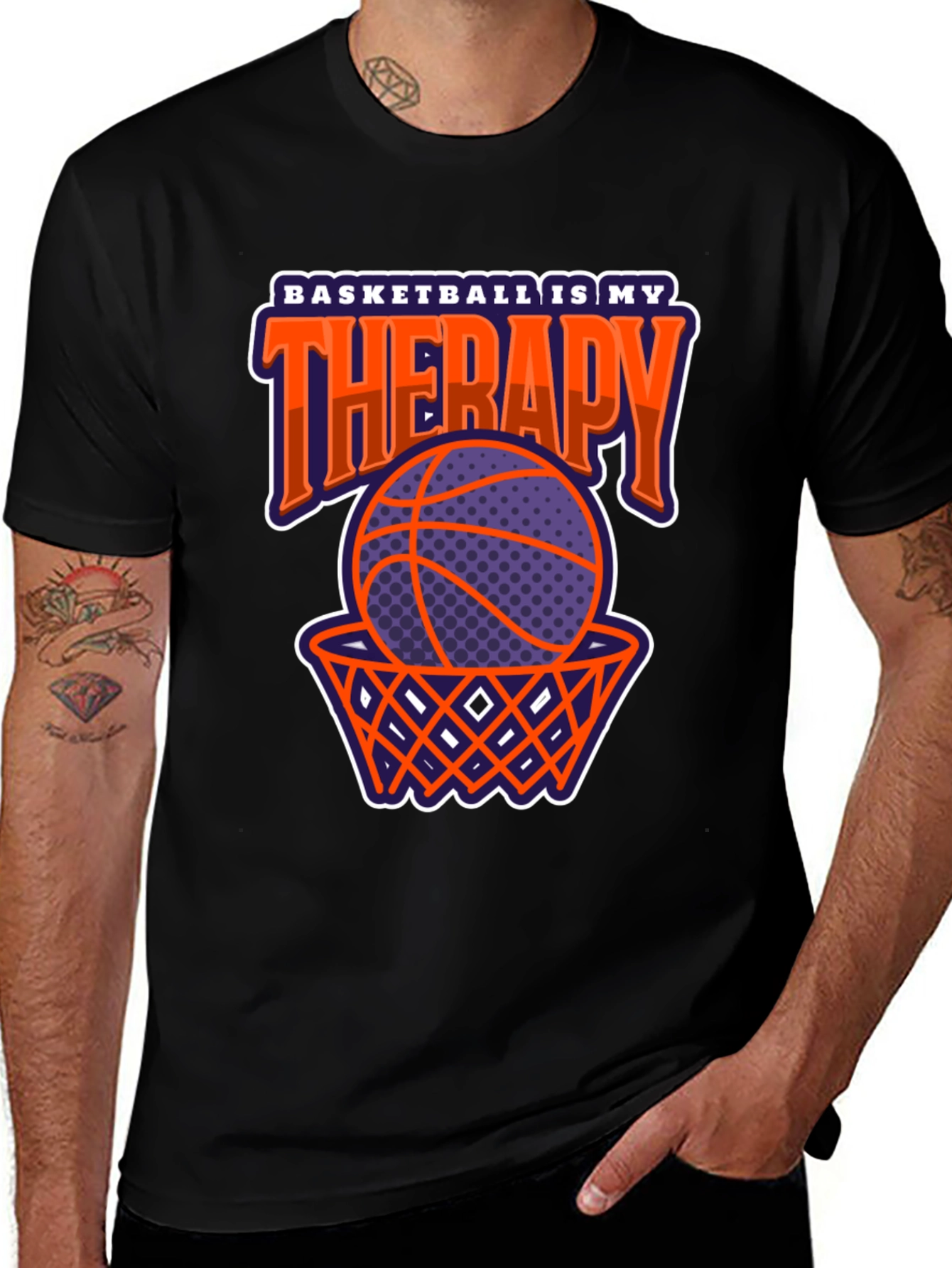 Variant 5 of Basketball Therapy Graphic Tee - Sports Lover Apparel