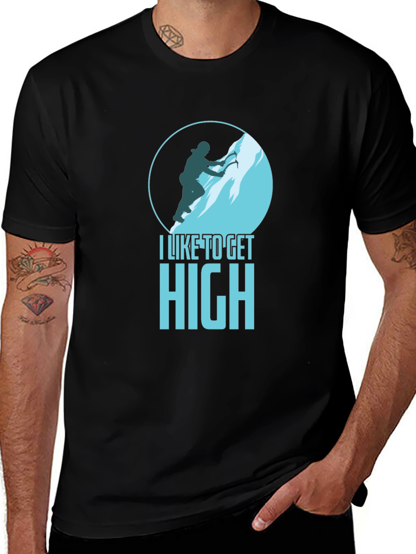 I Like to Get High Black T-Shirt