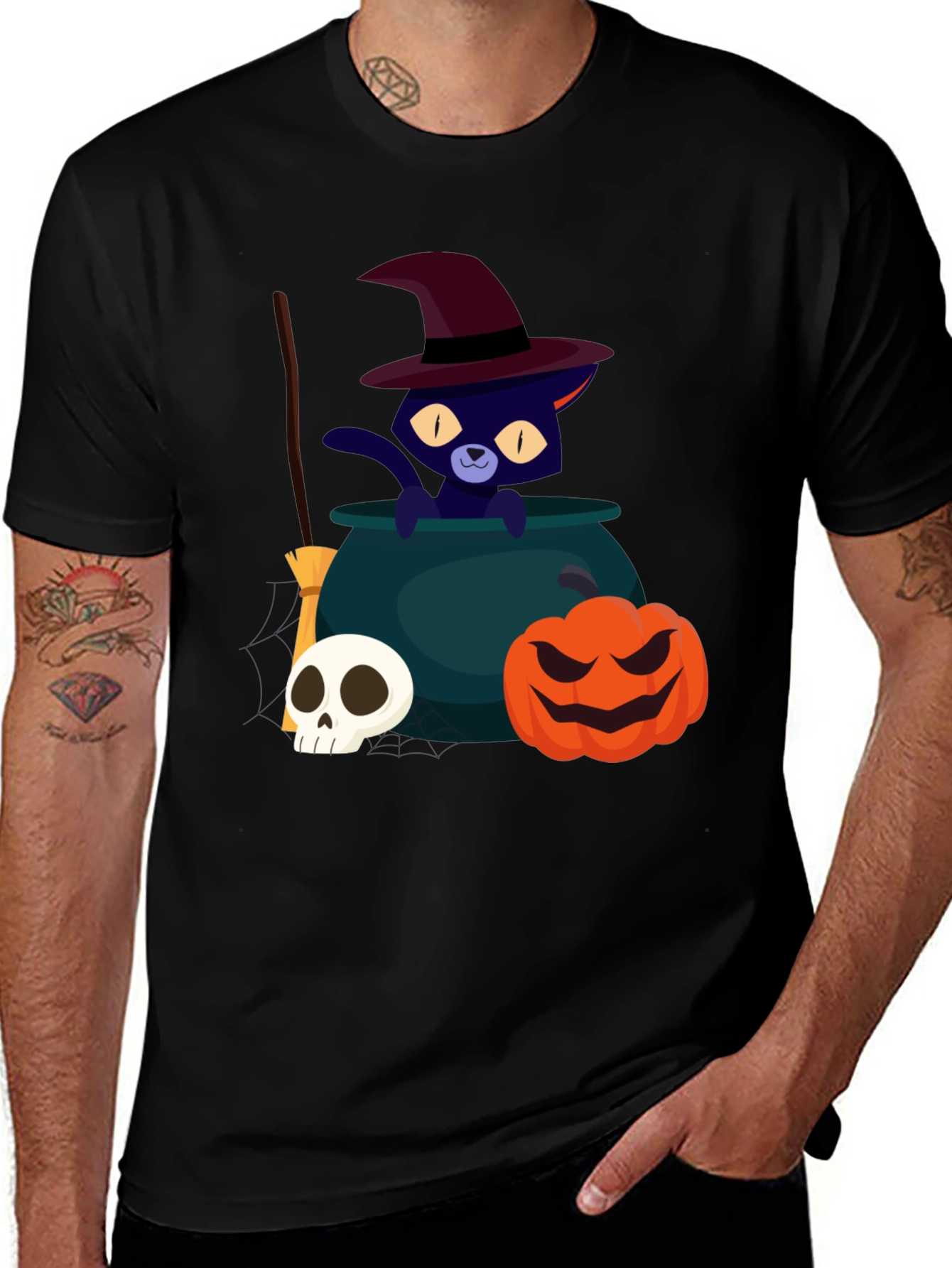 Halloween Cat Witch T-Shirt