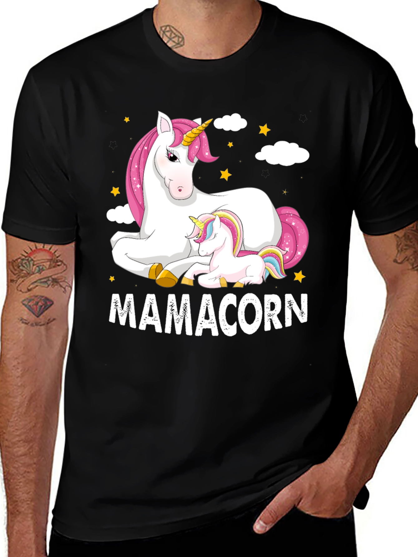 Variant 22 of Mamacorn Unicorn Graphic Tee - Black
