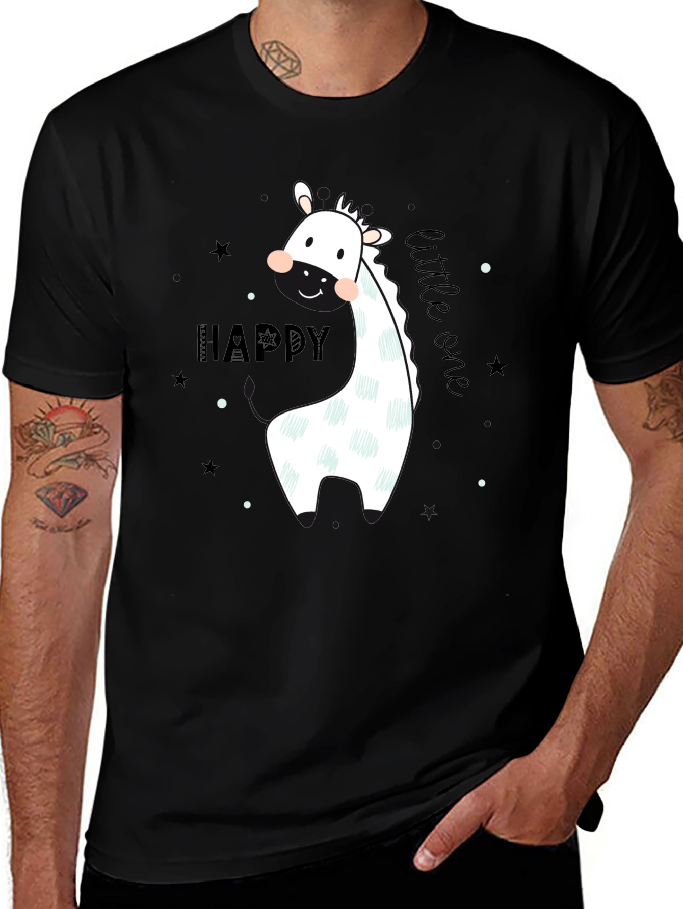 Variant 28 of Cute Giraffe Graphic Tee - Happy Little One T-Shirt