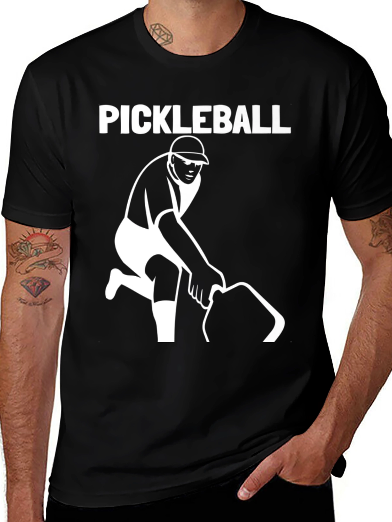 Variant 15 of Pickleball Player Graphic T-Shirt - Black