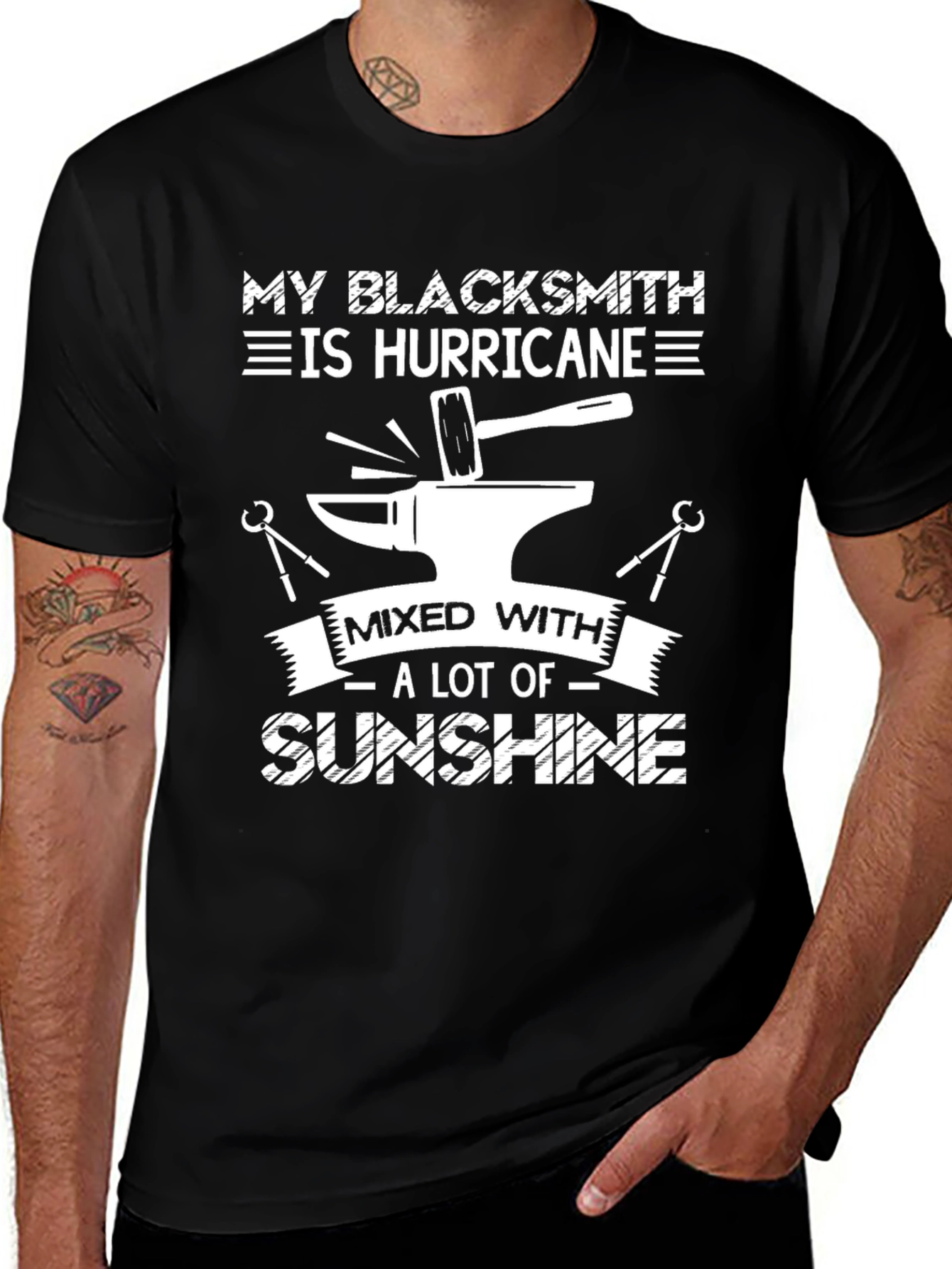 Variant 23 of Blacksmith Hurricane Sunshine T-Shirt Funny Blacksmith Gift Tee