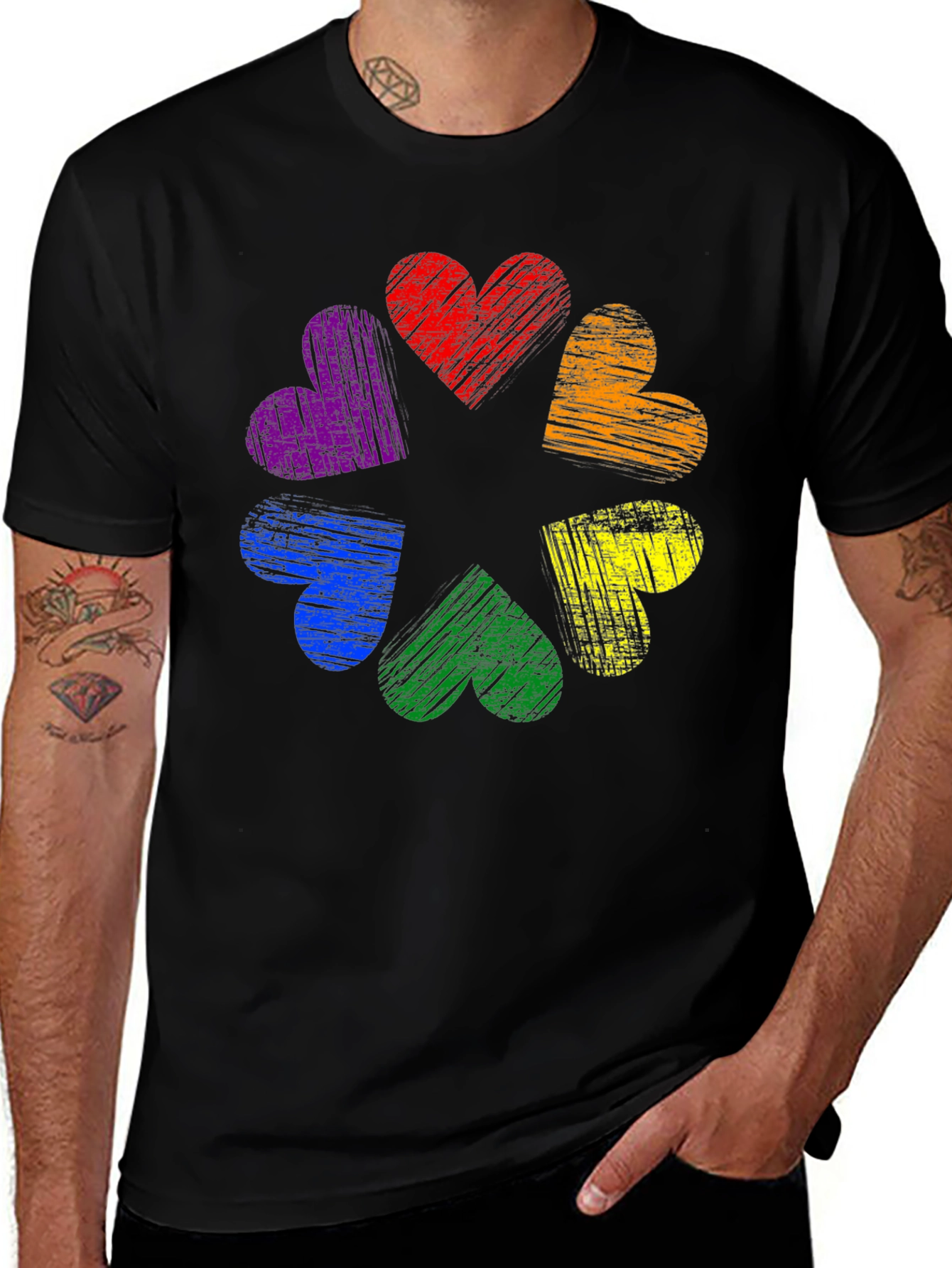 Pride Heart T-Shirt - LGBTQ+ Rainbow Design