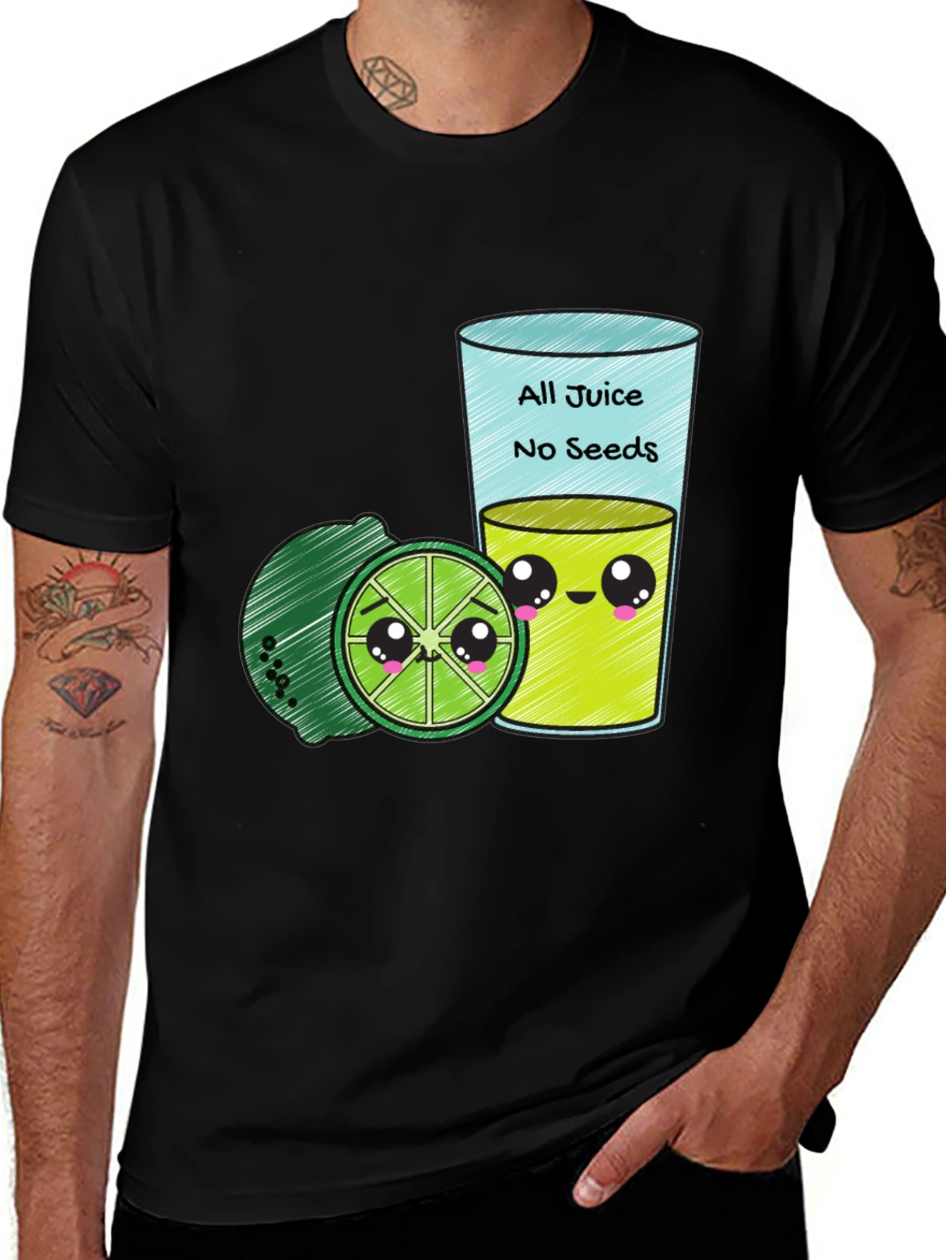All Juice No Seeds Funny Graphic T-Shirt