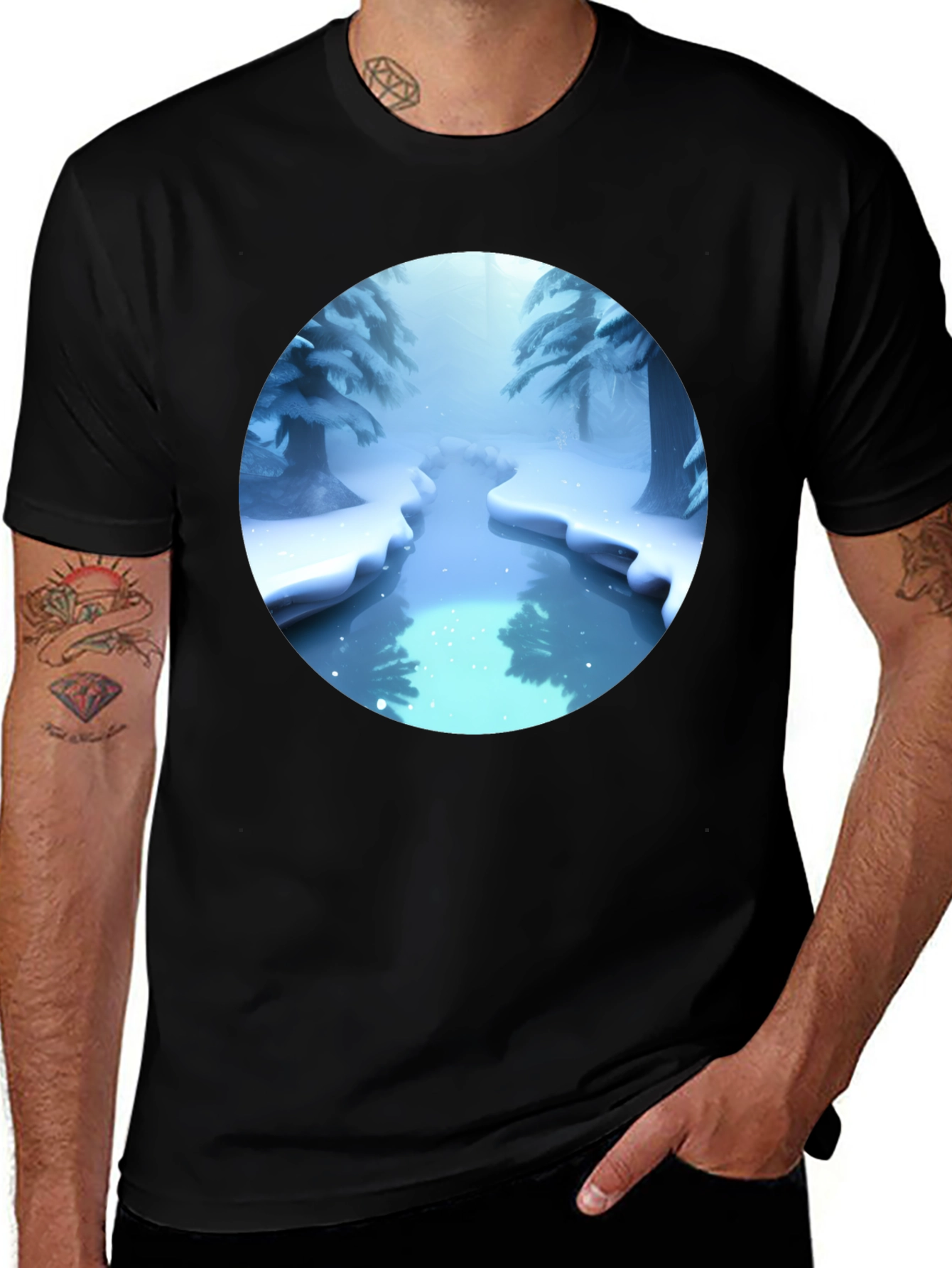 Variant 21 of Winter Wonderland Graphic Tee - Black