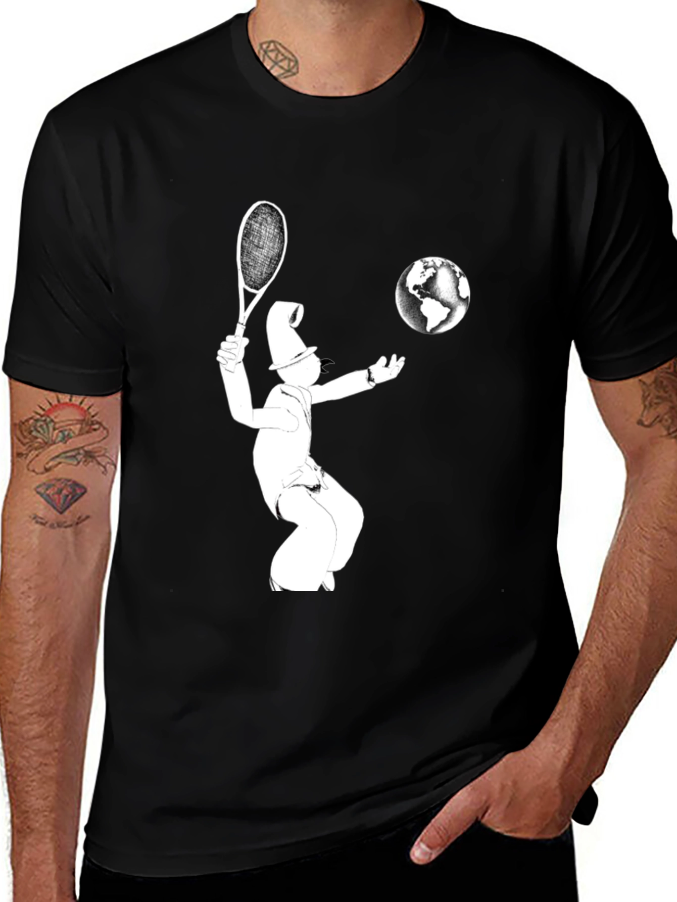 Variant 6 of Tennis Player Earth T-Shirt