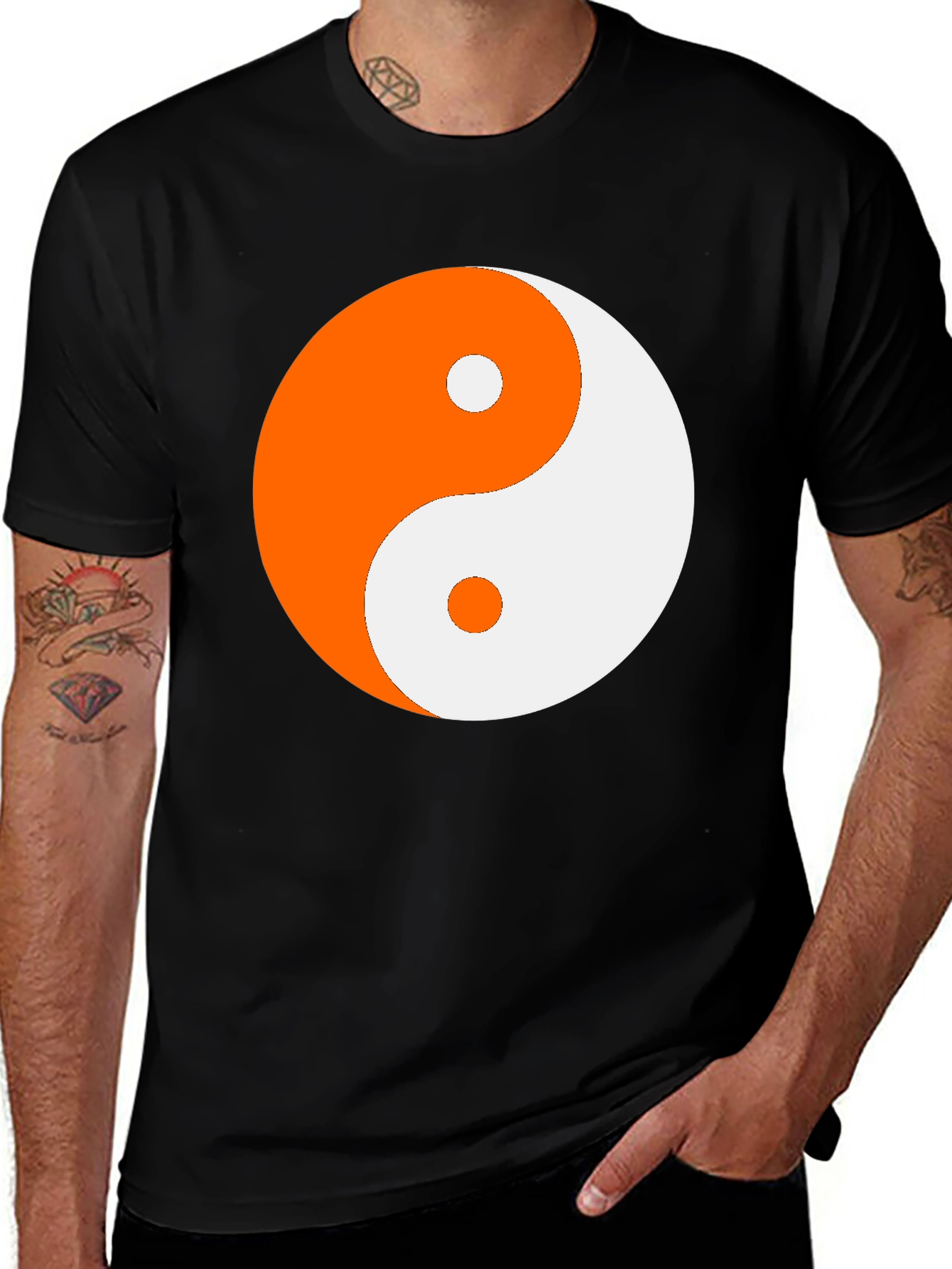 Variant 11 of Yin Yang Graphic Tee - Black Cotton Blend