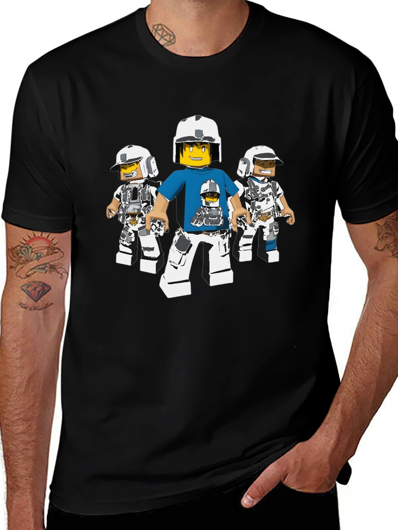 Roblox-Inspired Graphic Tee - Black