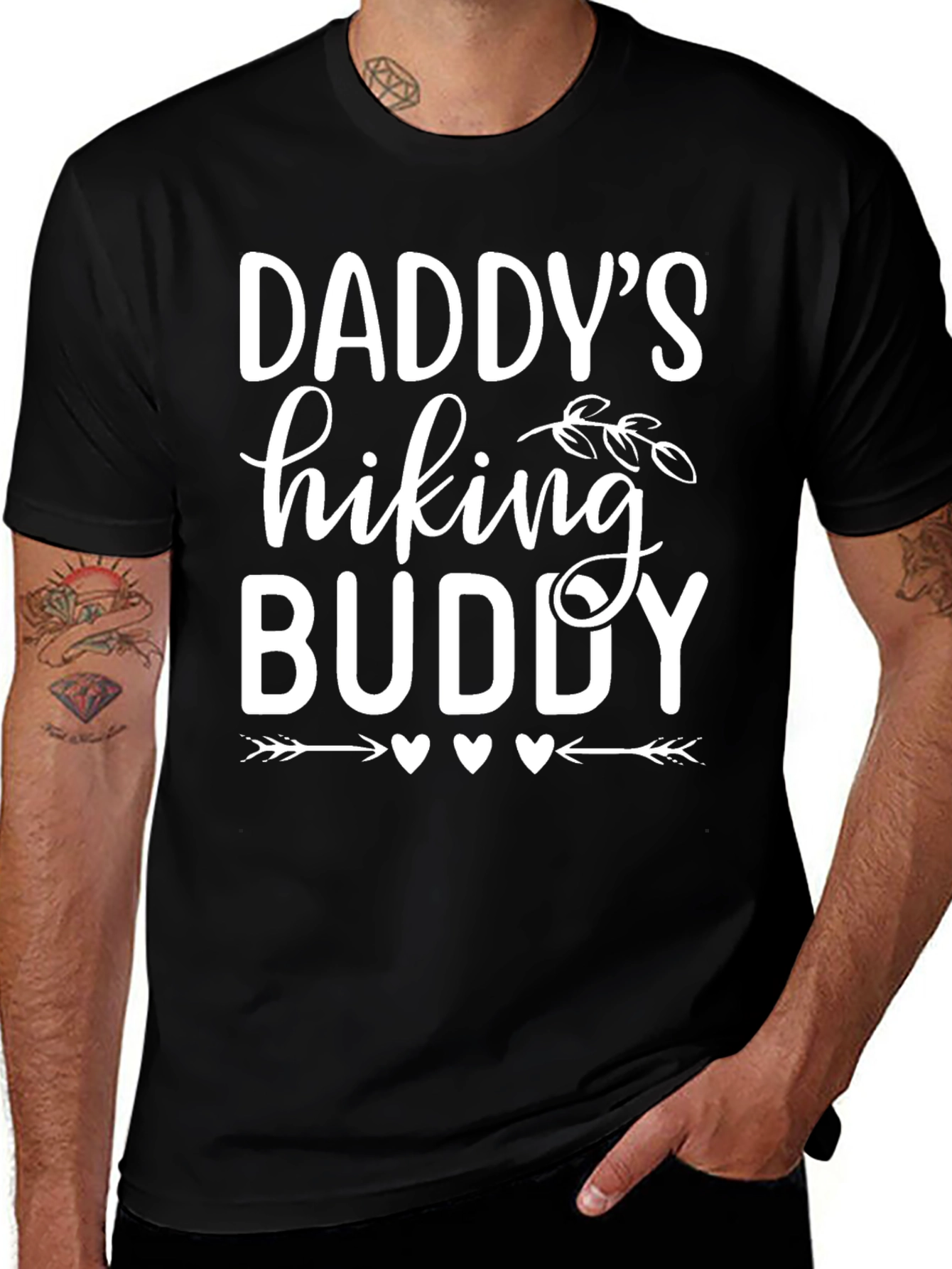 Daddy's Hiking Buddy Black Cotton Tee
