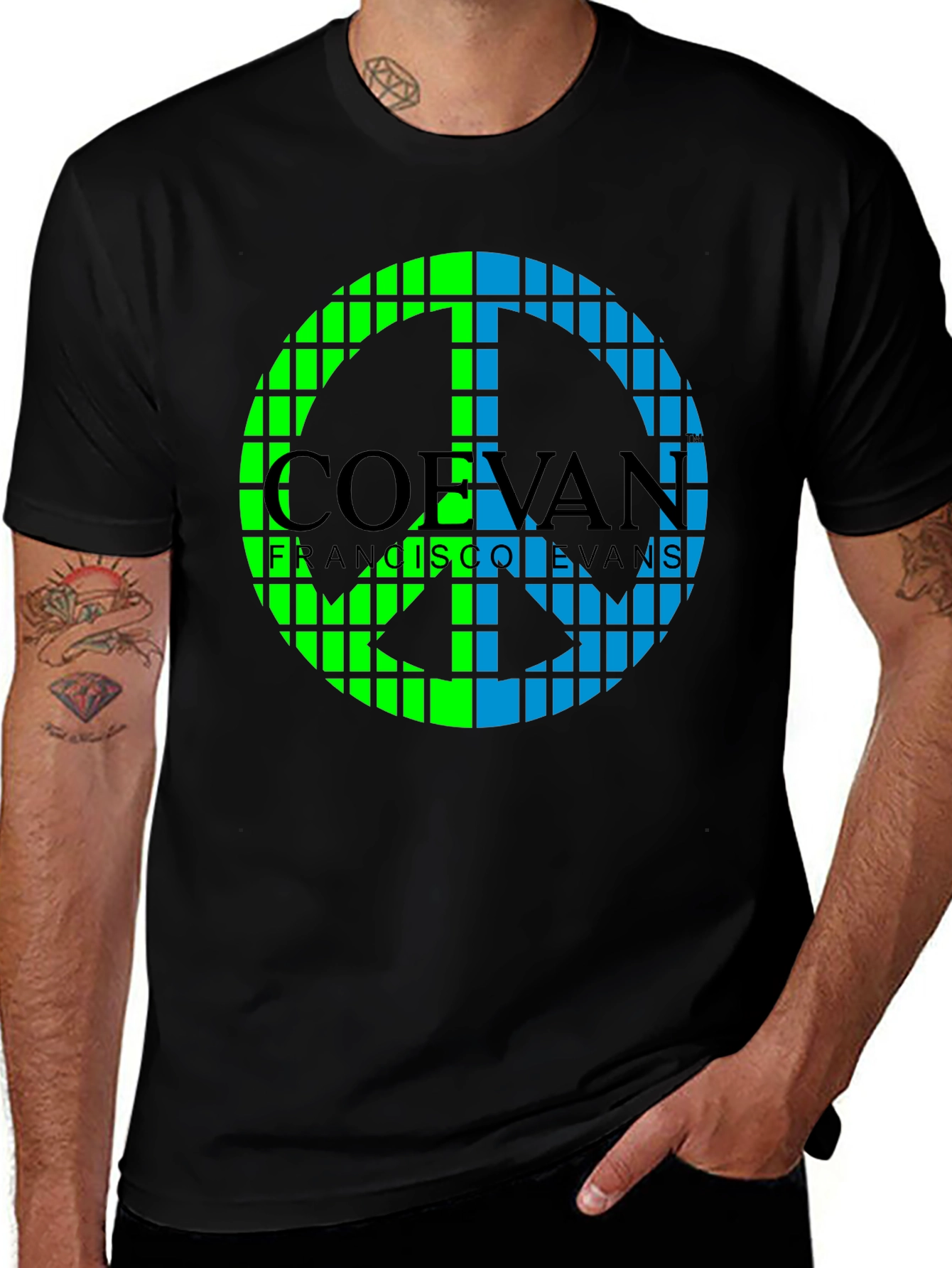 Variant 16 of Pixel Peace Sign Tee: Stylish Black T-Shirt
