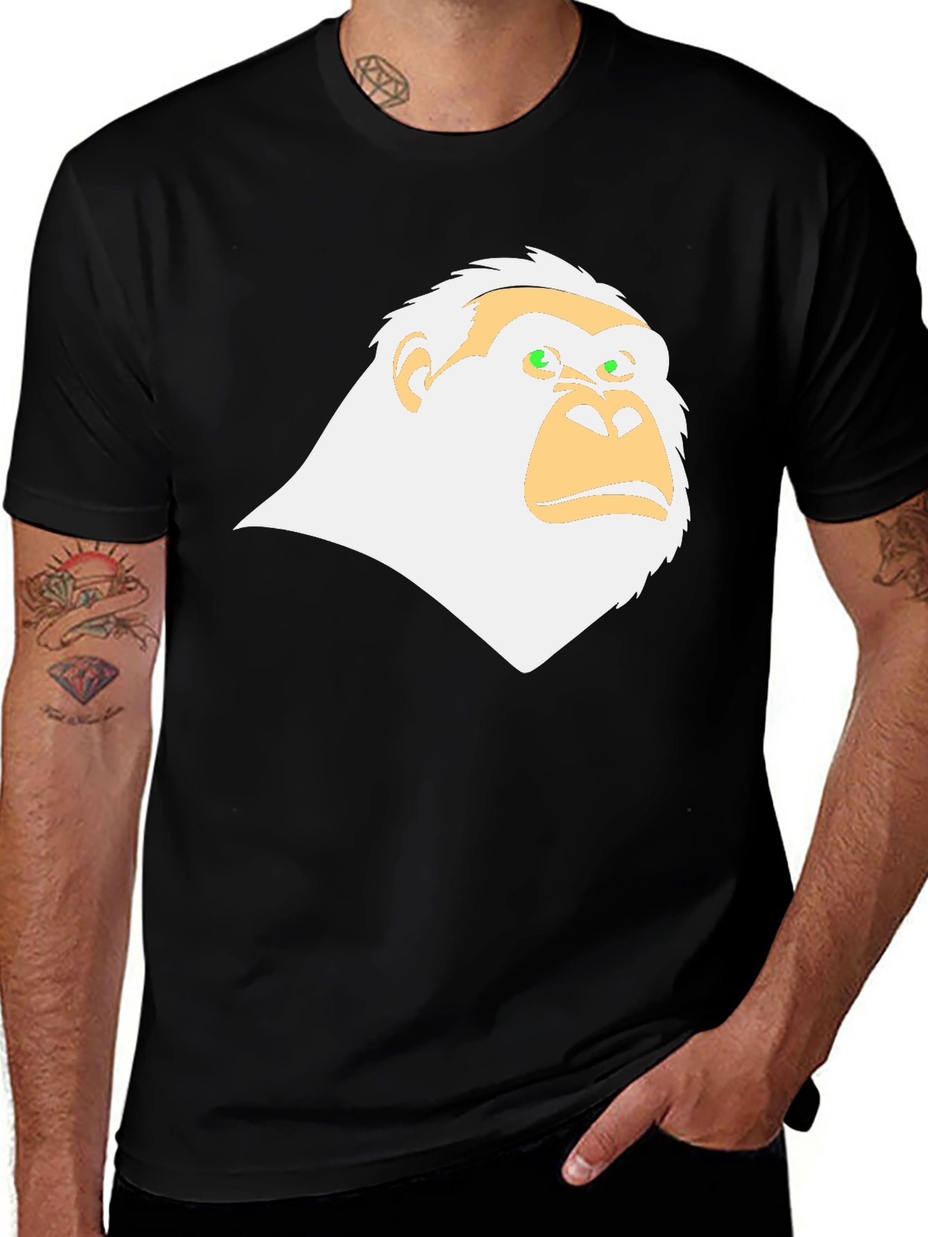 Variant 19 of Cool Gorilla Graphic Black T-Shirt