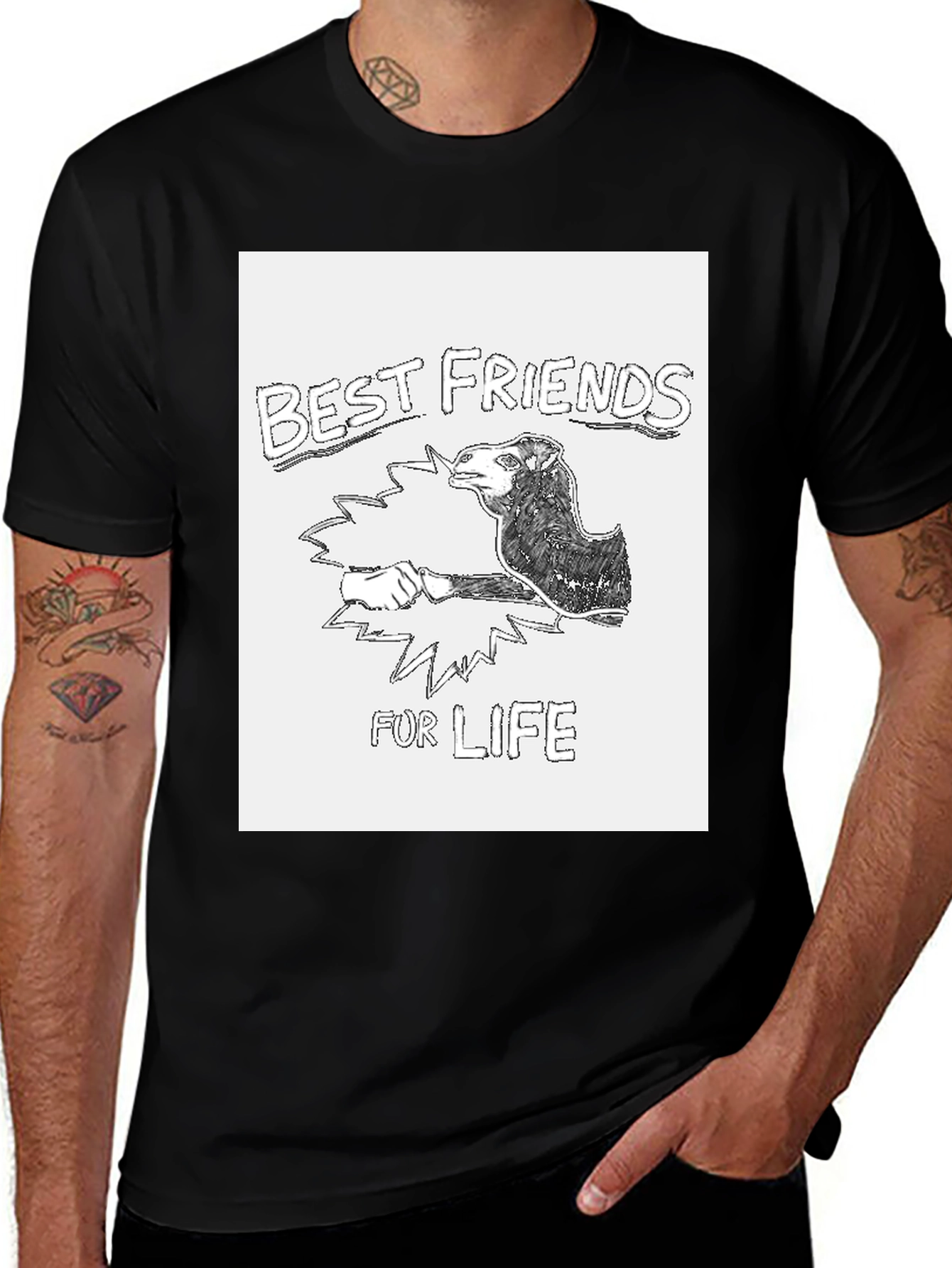 Variant 6 of Best Friends For Life Graphic Tee - Black