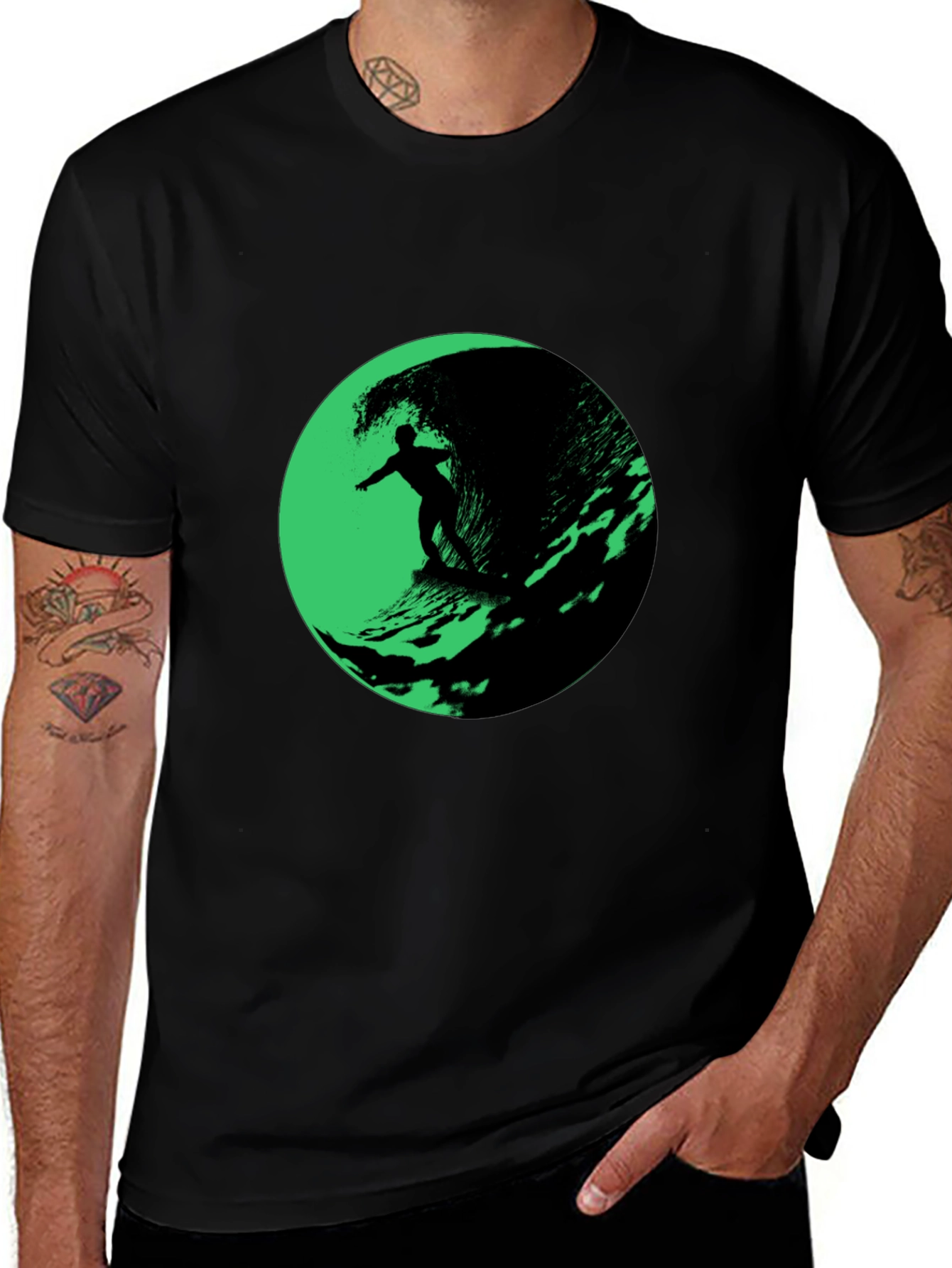 Variant 7 of Surfer Wave Graphic T-Shirt