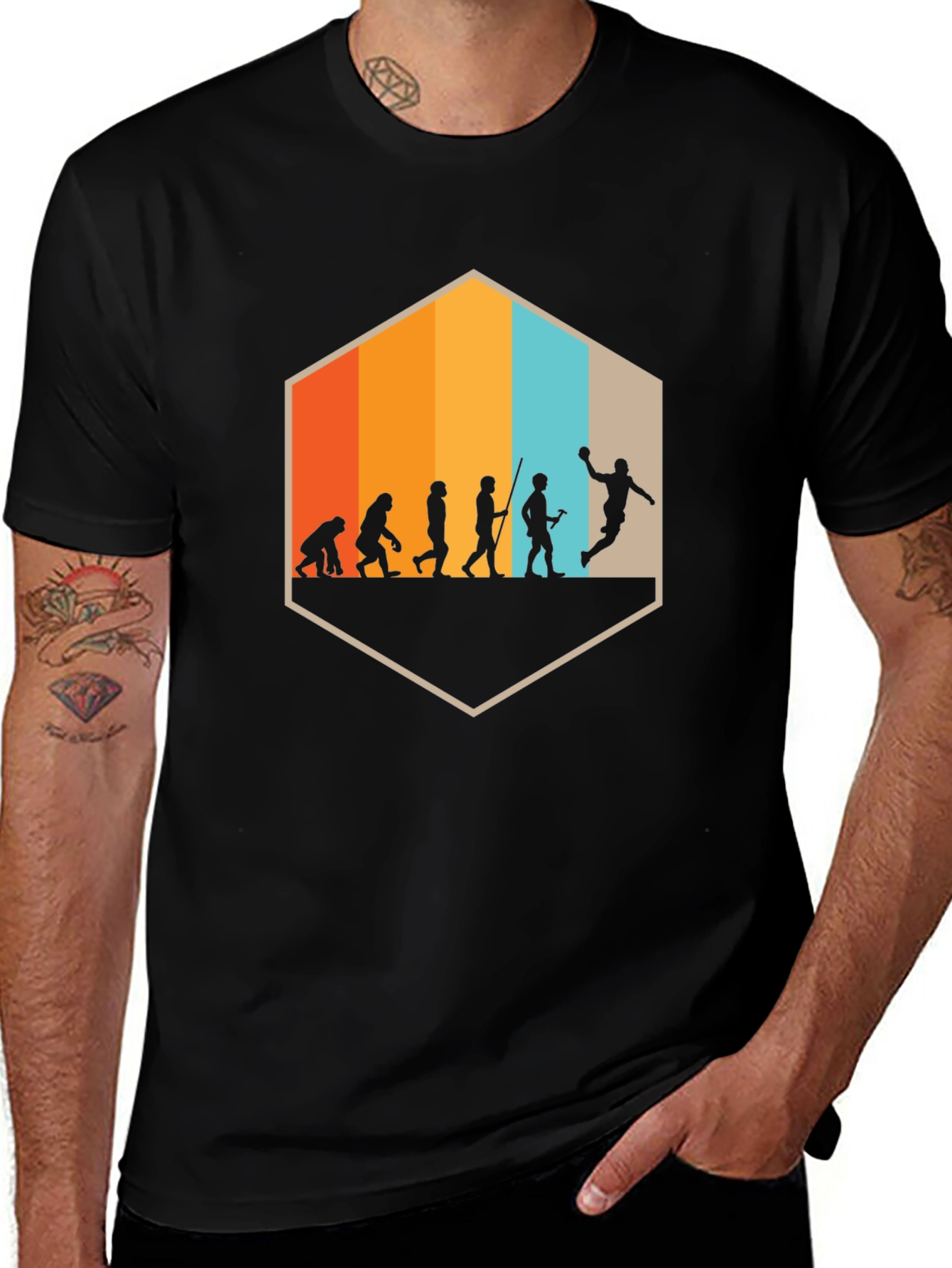 Variant 18 of Evolution of Sport Black T-Shirt