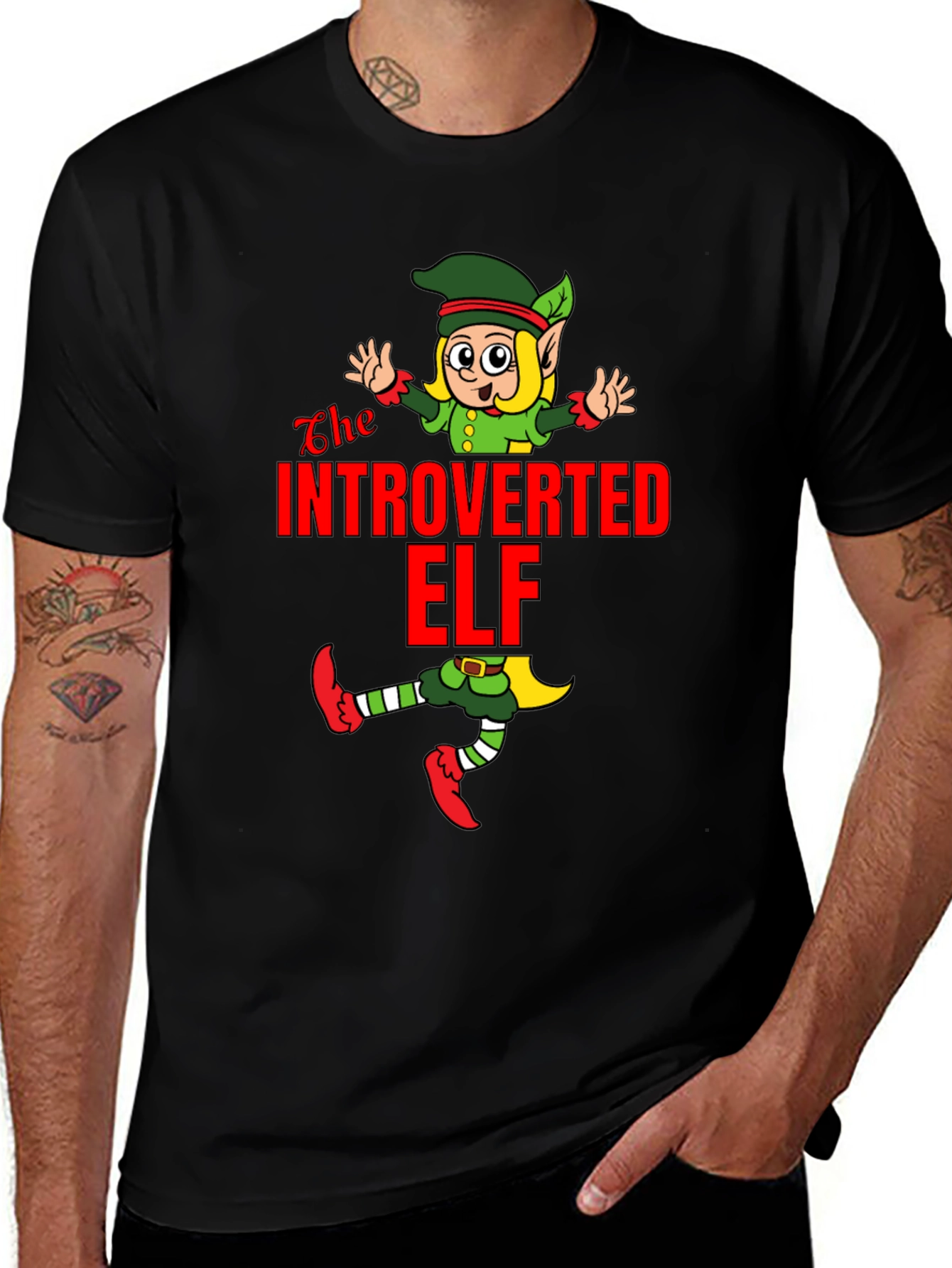 Variant 17 of Introverted Elf T-Shirt Funny Holiday Gift