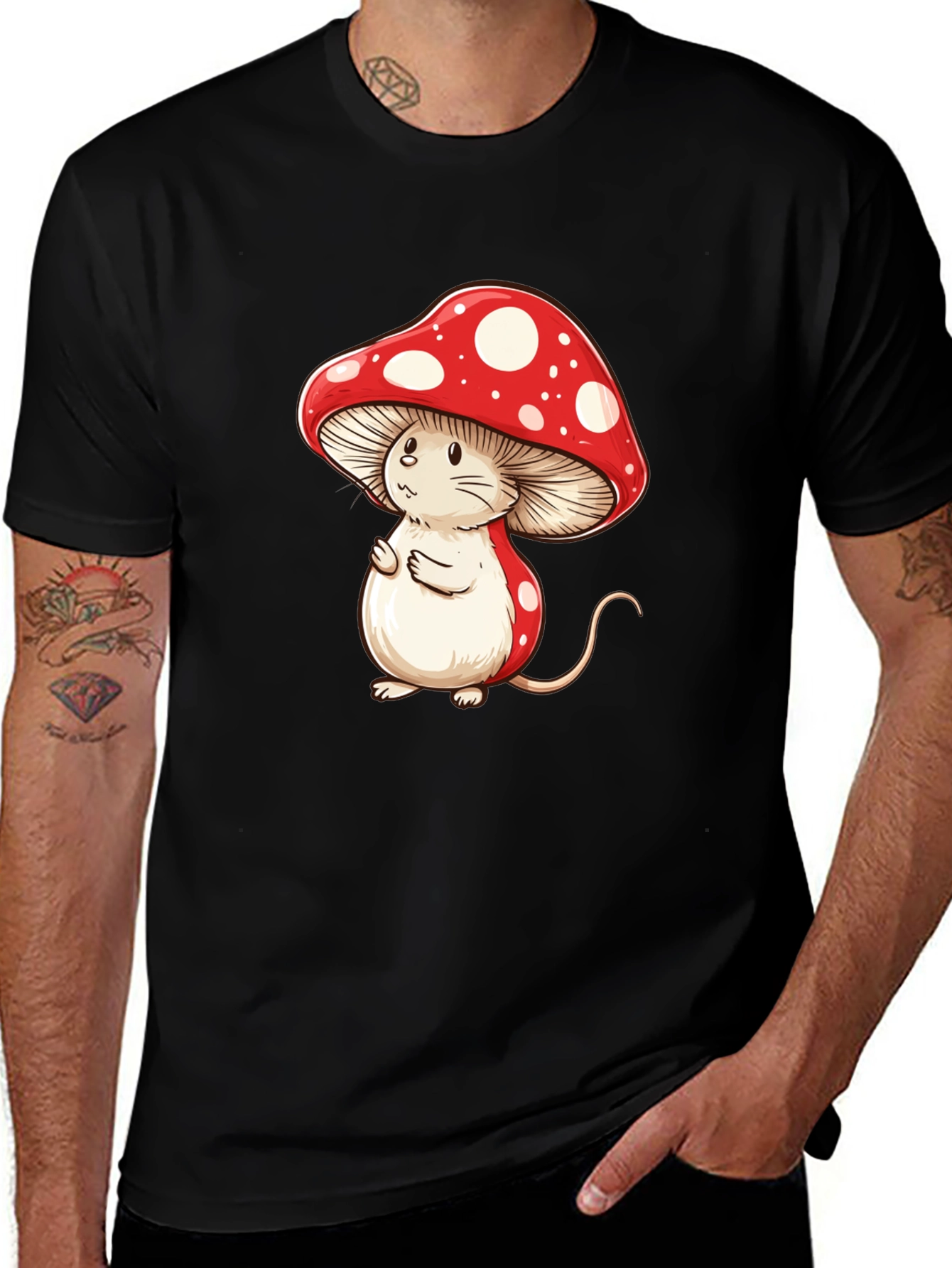 Variant 19 of Mushroom Mouse T-Shirt - Fun Cartoon Graphic Tee