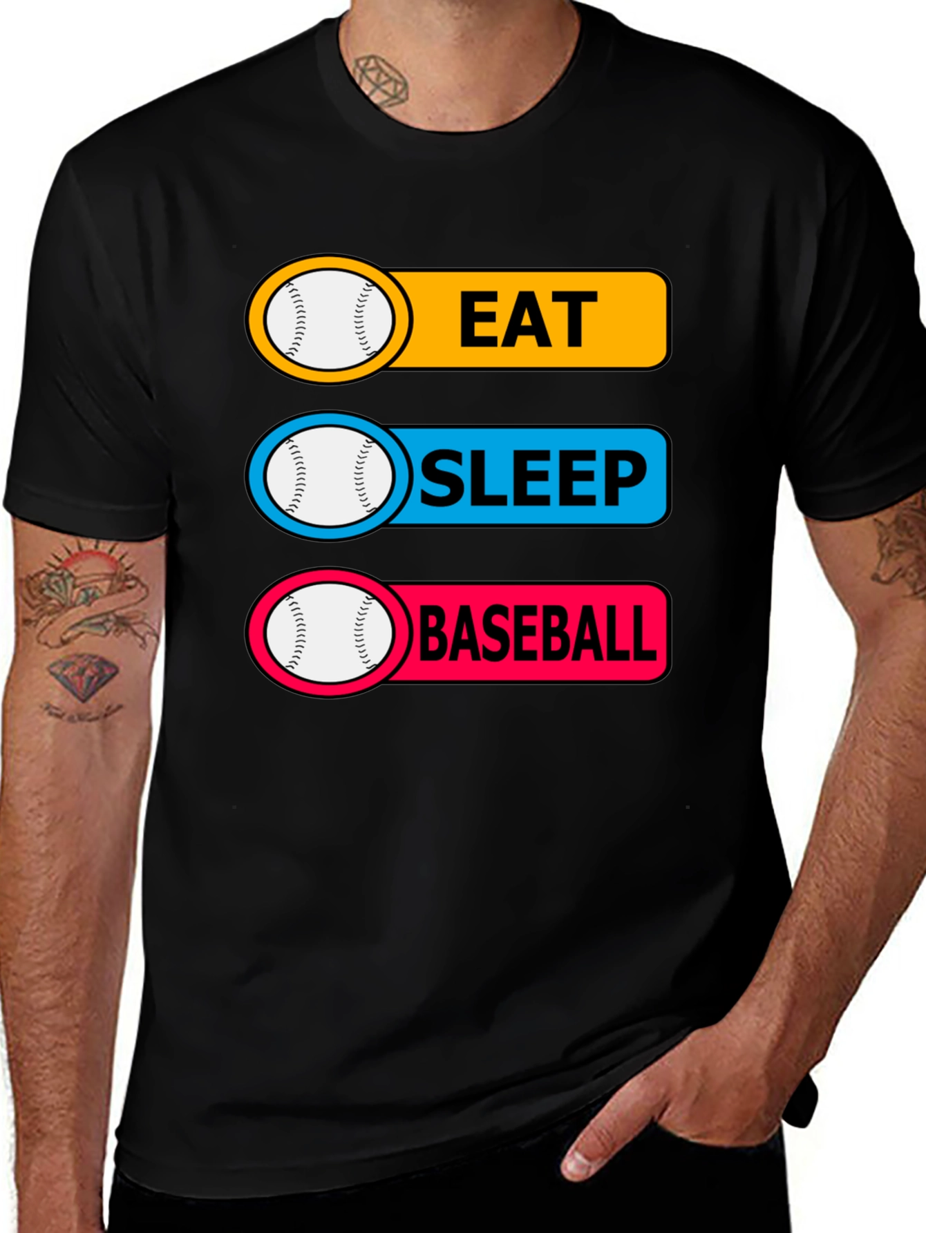 Variant 24 of Eat Sleep Baseball T-Shirt Funny Sports Tee