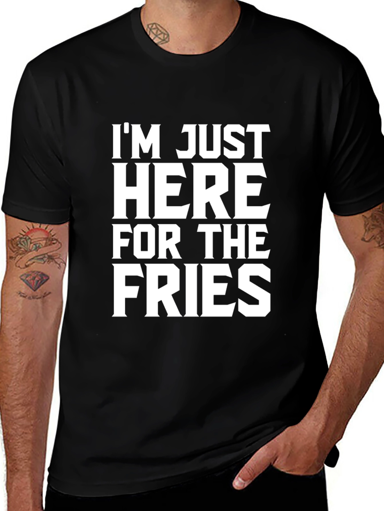 I'm Just Here For The Fries Black Tee