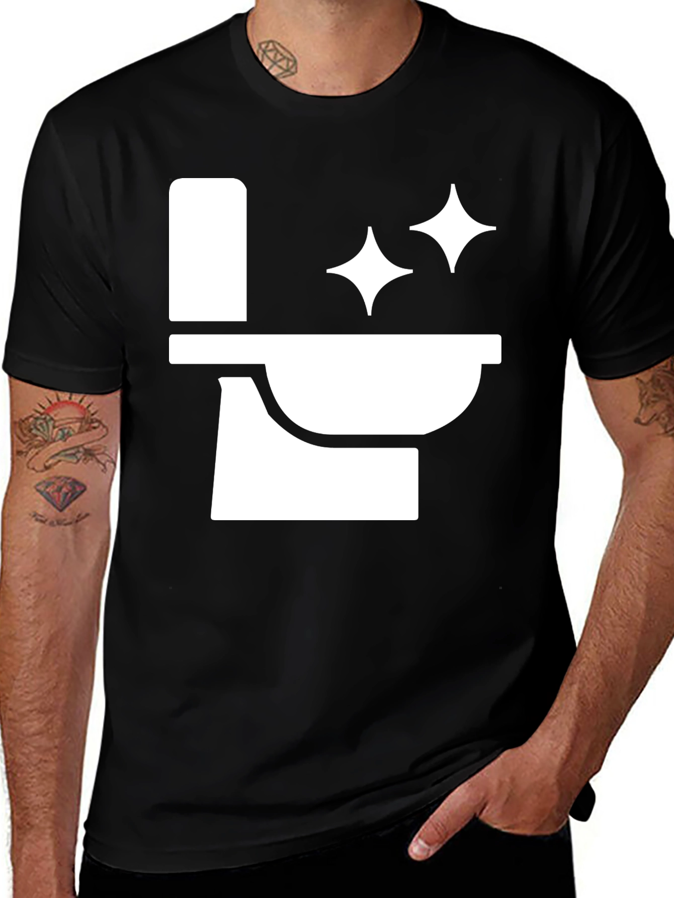 Black Clean Toilet T-Shirt - Humor Tee main image