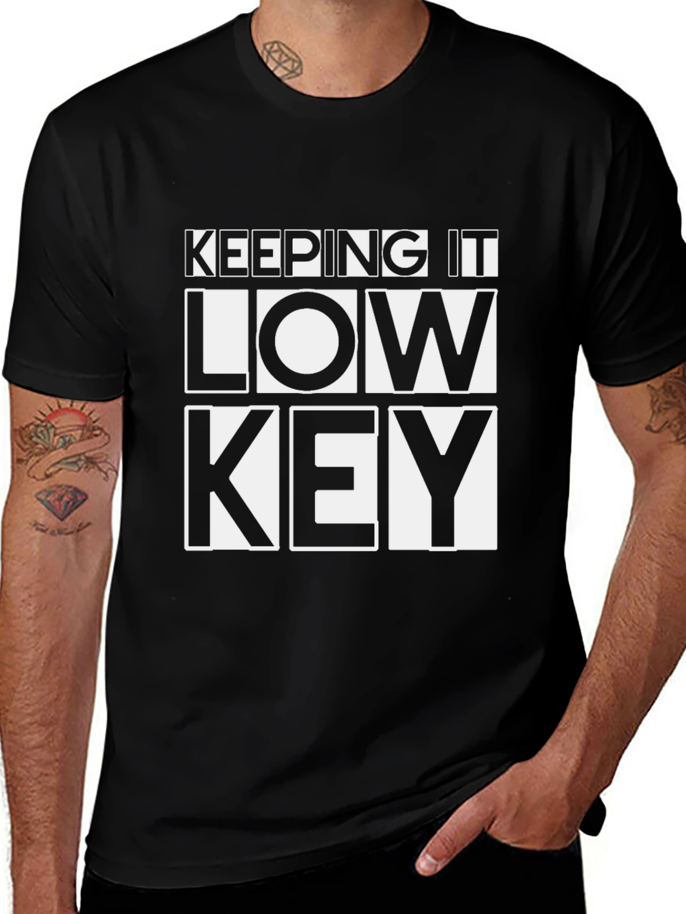Variant 2 of Keeping it Low Key Graphic Tee - Black