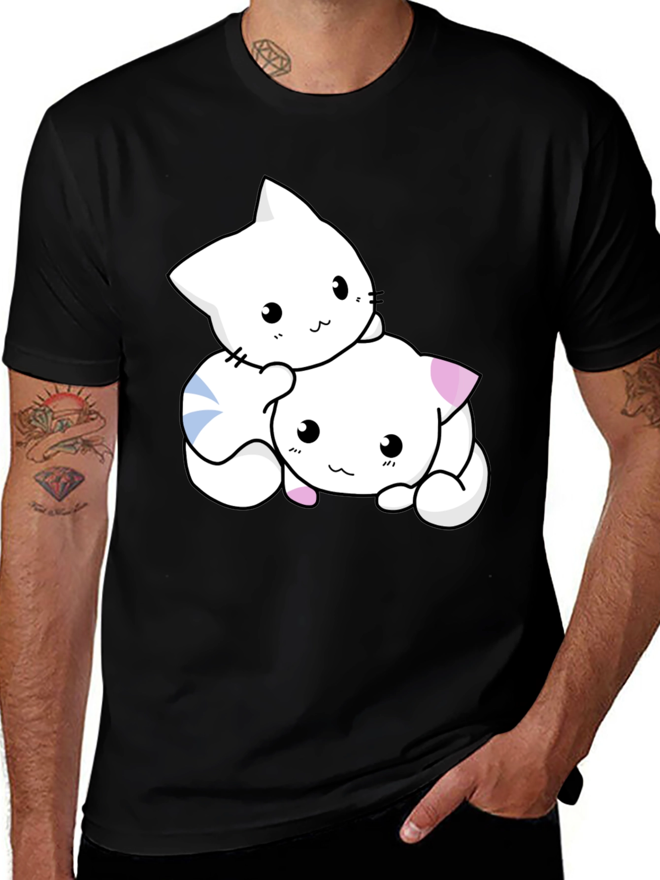 Variant 16 of Cute Kitten Graphic Black T-Shirt