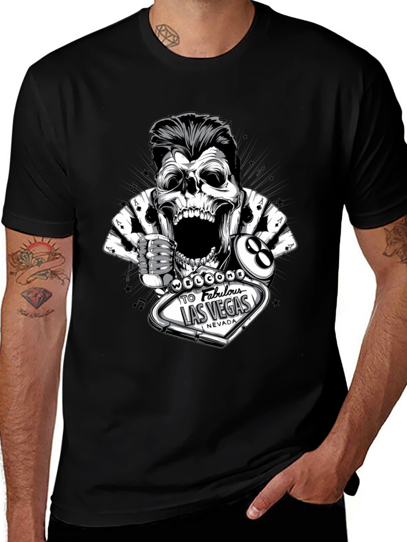 Variant 13 of Las Vegas Skull T-Shirt