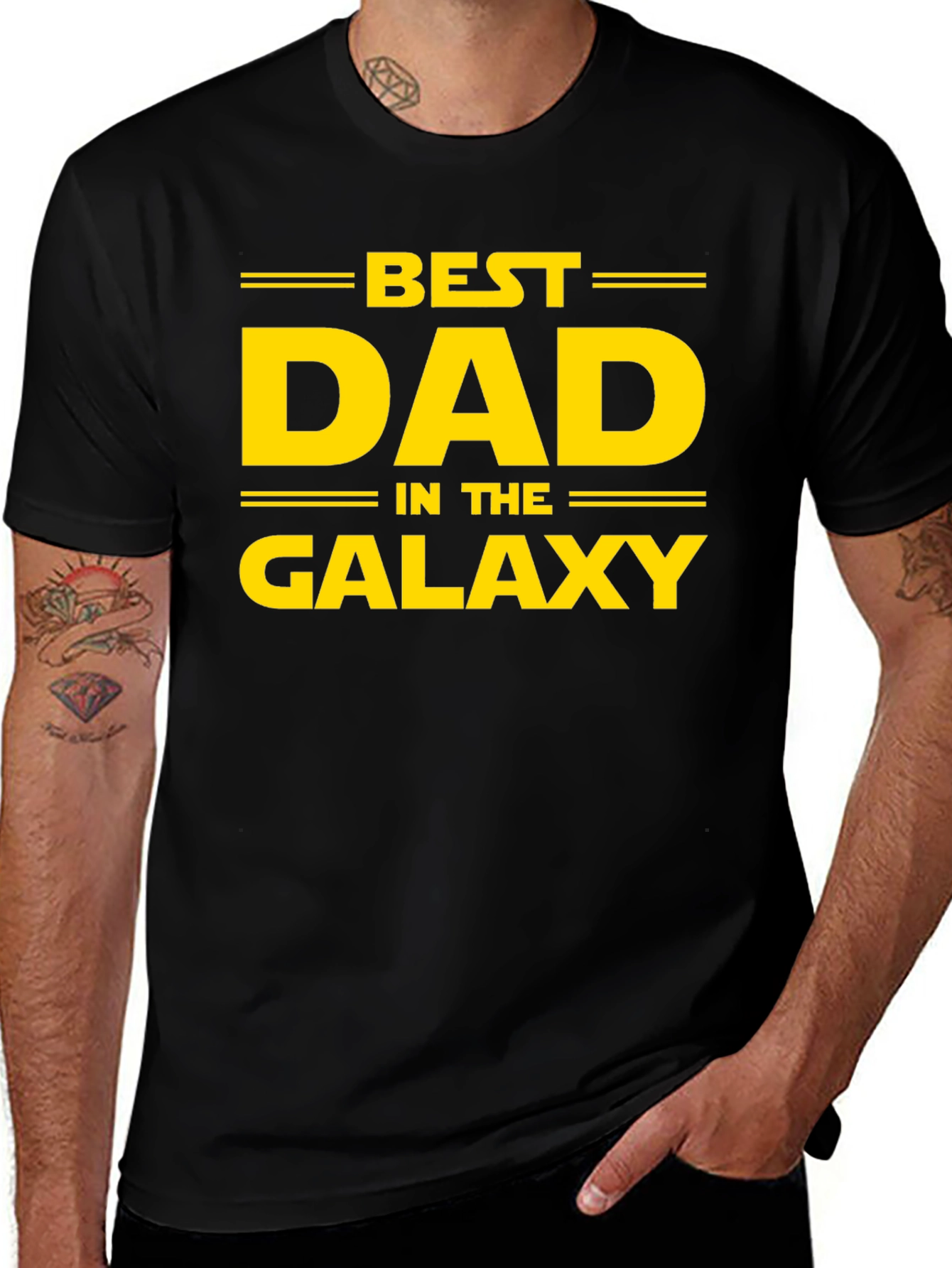 Variant 3 of Best Dad in the Galaxy Black T-Shirt