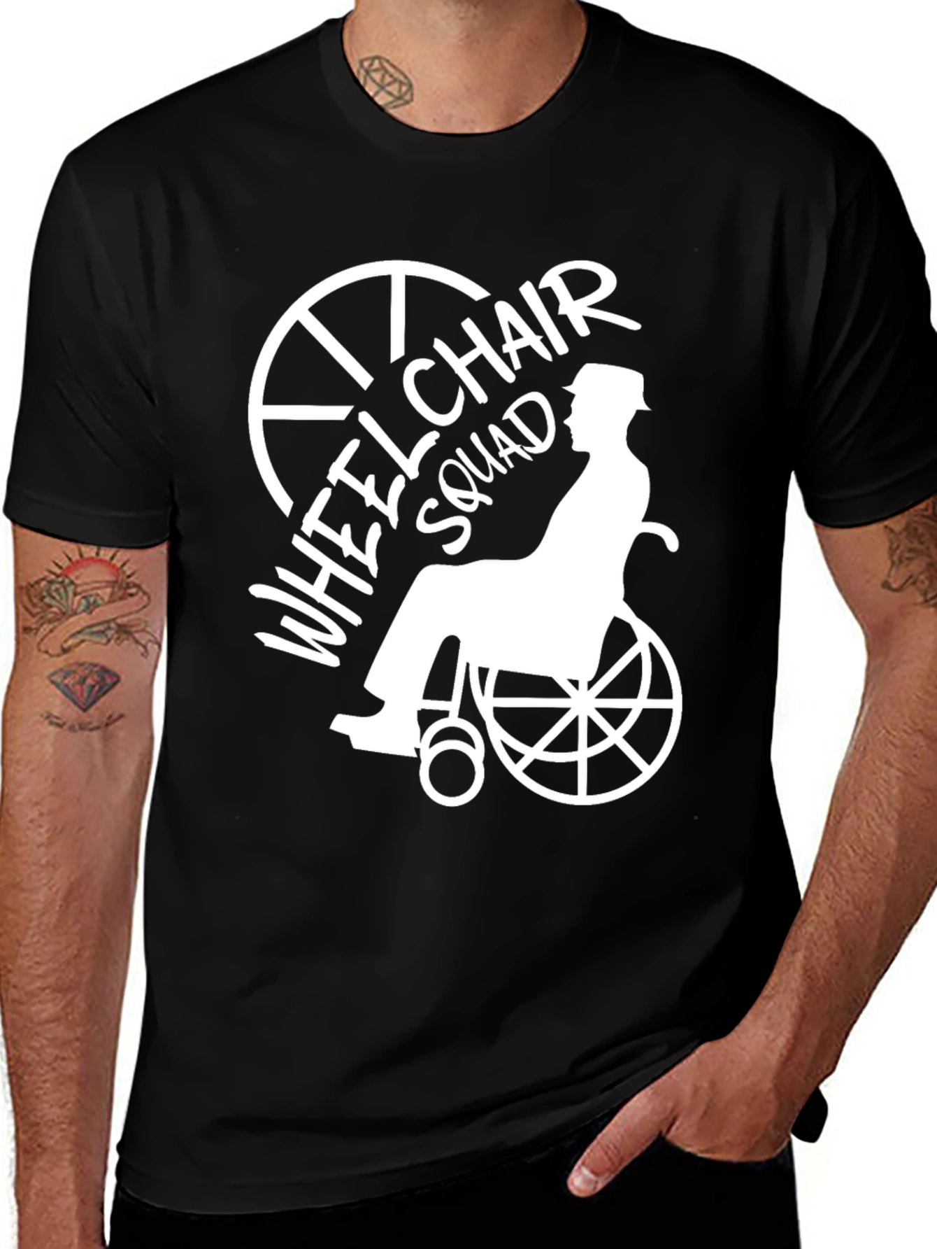 Variant 4 of Wheelchair Squad Graphic T-Shirt - Black
