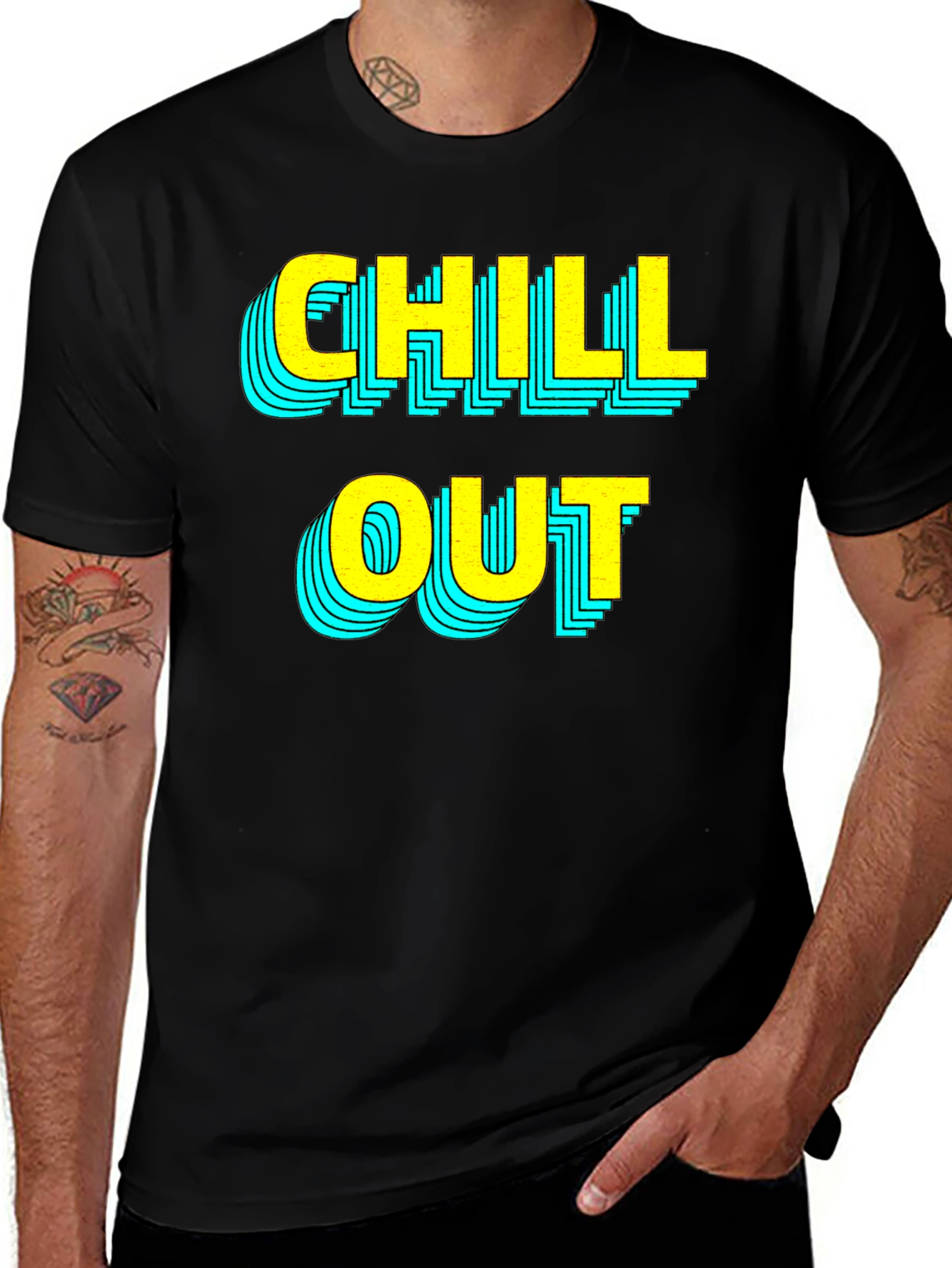 Variant 18 of Chill Out Graphic T-Shirt - Black Casual Tee