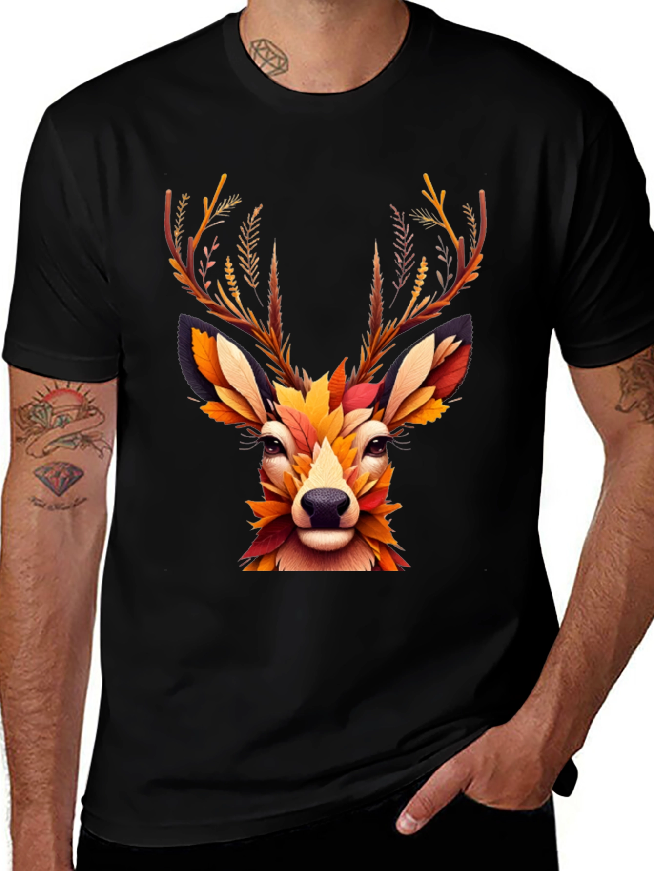 Variant 4 of Autumn Deer Graphic Tee - Stylish Nature Shirt