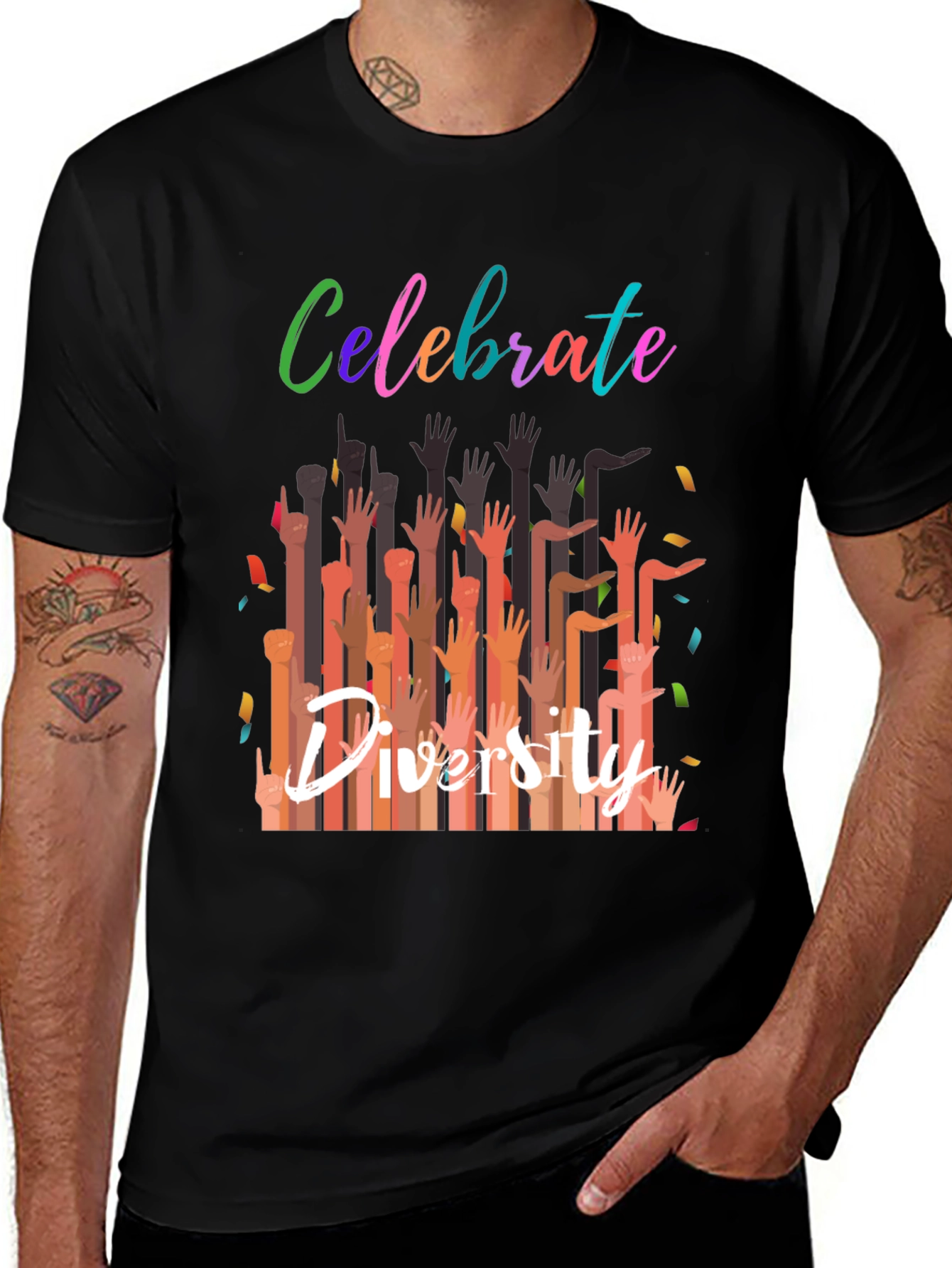 Variant 18 of Celebrate Diversity Graphic Tee - Black Unisex T-Shirt